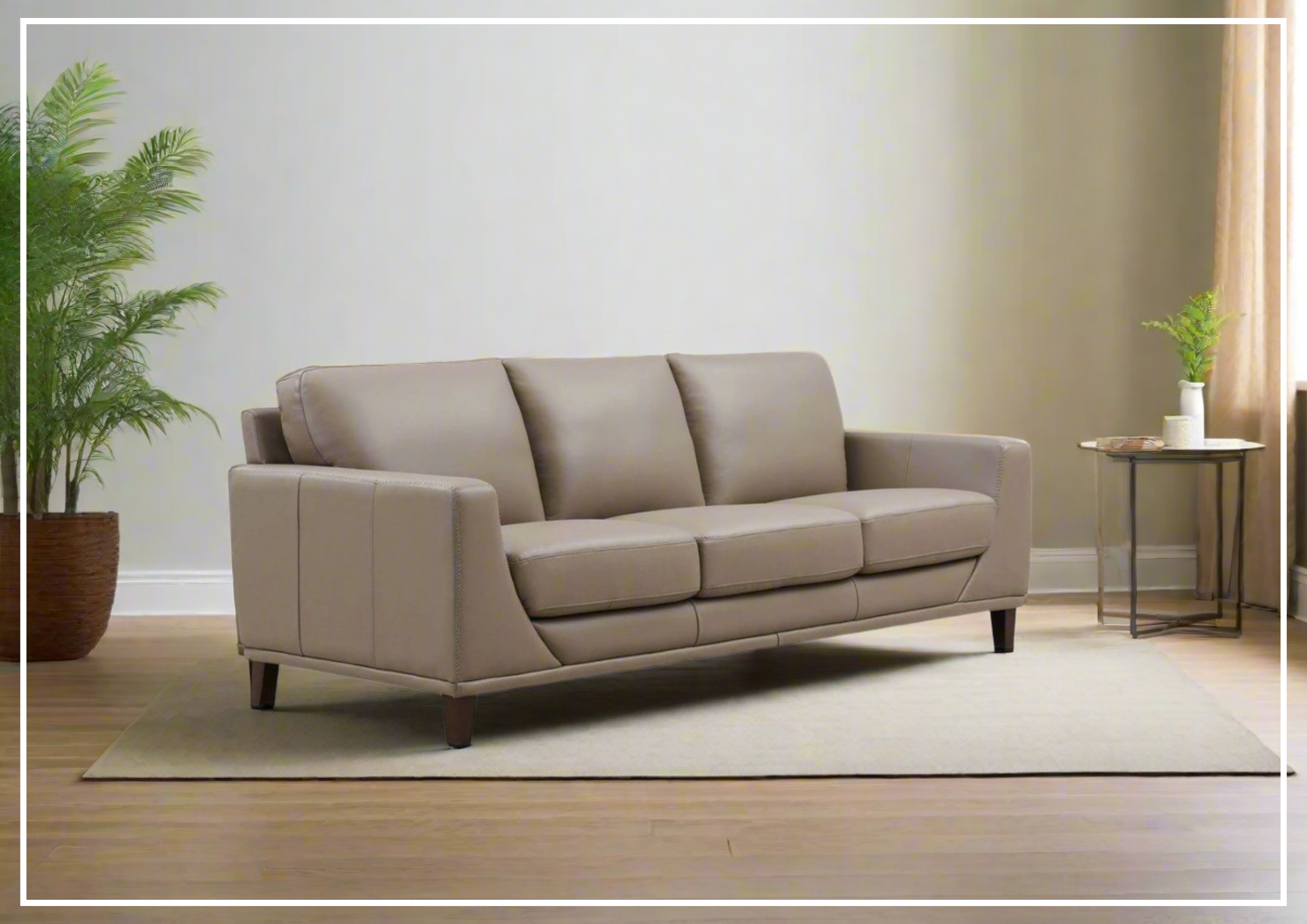 Hydeline Soma 3-Seater Sofa - Genuine Top Grain Brown Leather Couch for Living Room, Lounge & Office - Comfortable Modern Furniture for Home Decor
