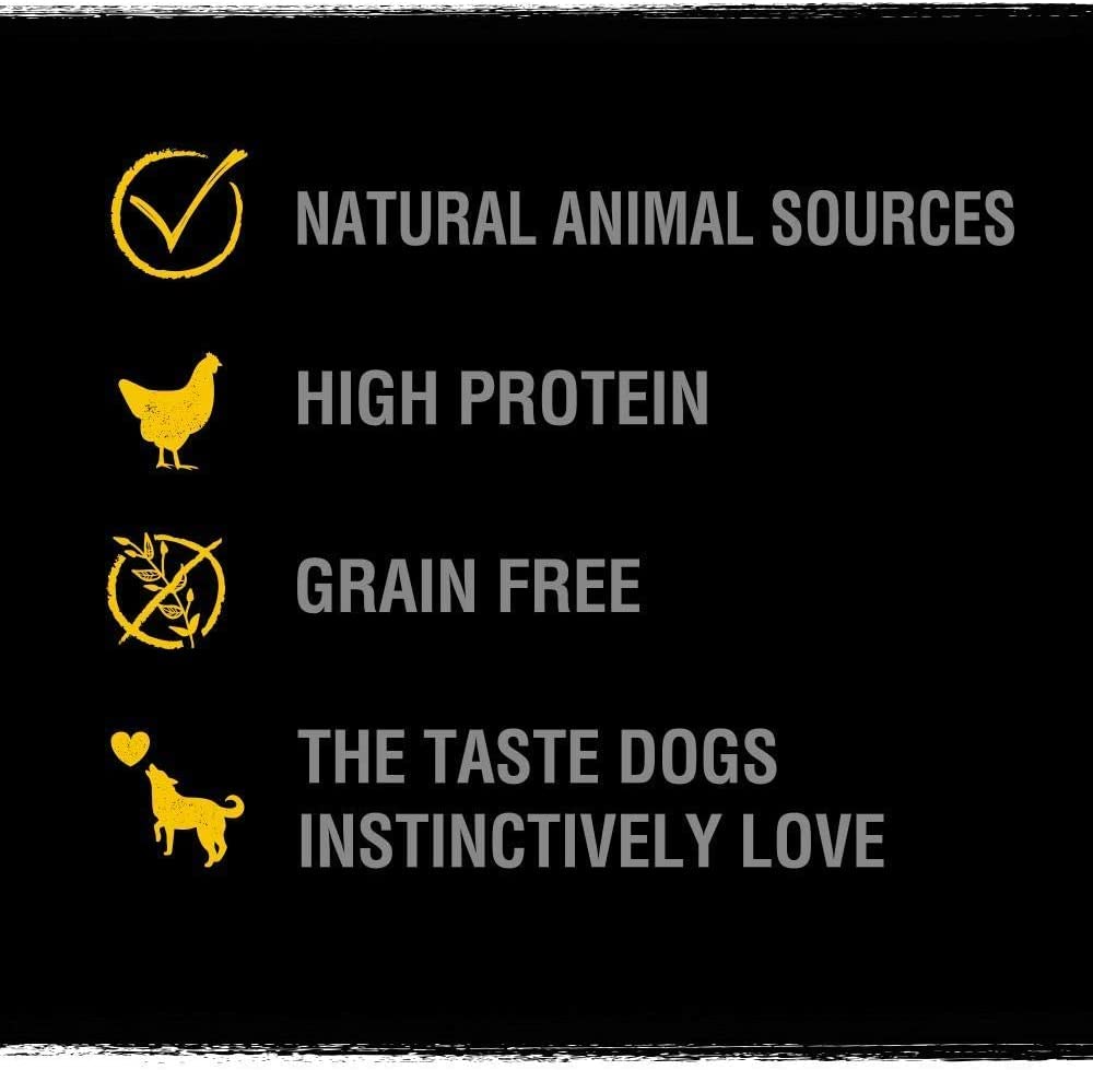 High Protein Crave Protein Chunks Dog Treats - Grain-Free Chicken Flavor, 6 x 55g Pack - Perfect for Training, Rewards & On-the-Go Snacks