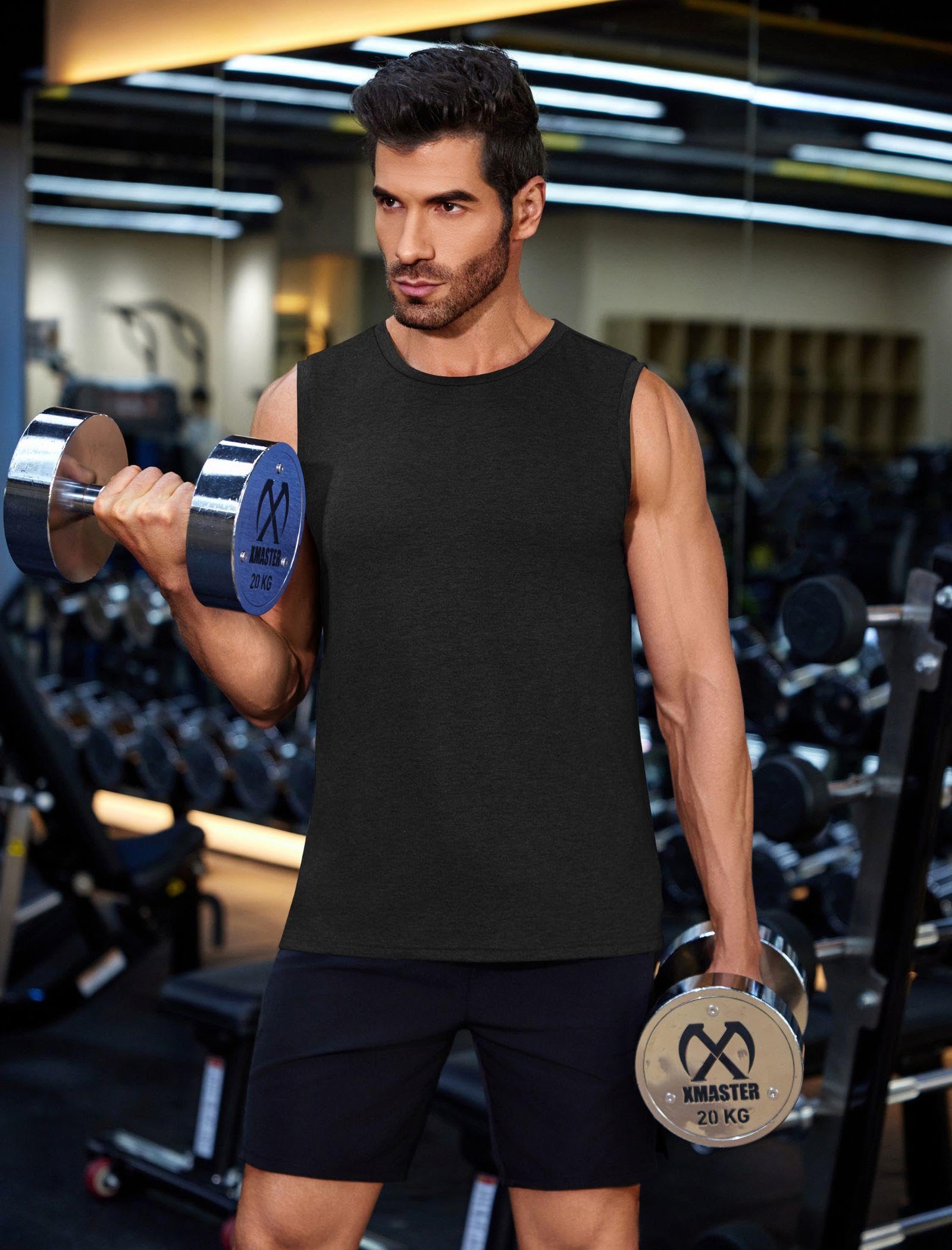 PINSPARK Men's 3 Pack Workout Tank Tops - Quick Dry Gym Sleeveless Shirts for Training & Muscle Building - Perfect for Gym, Running, Weightlifting & Summer Outdoor Activities