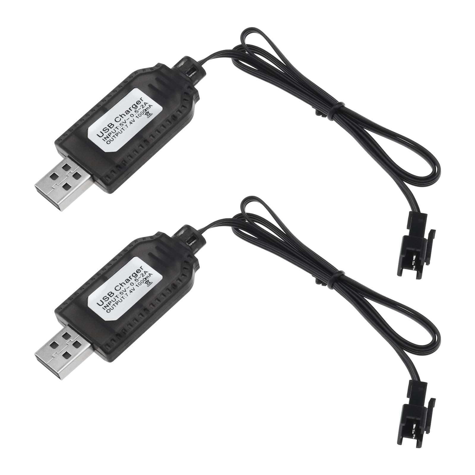 2Pcs SM-3P to USB Charging Cable for LiPo Batteries - Compatible with RC Cars, Drones, Remote Control Toys, LED Lights & Security Devices - Fast Charging Accessory with SM-3P Connector (Perfect for Hobbyists & DIY Electronics Projects)