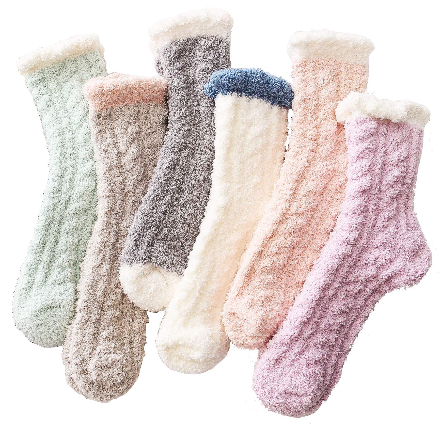 FITU Women's Fuzzy Slipper Socks - Ultra Soft Microfiber Plush Fleece Winter Socks for Warmth & Comfort - Perfect for Christmas Gifts, Home Relaxing & Cold Weather Wear