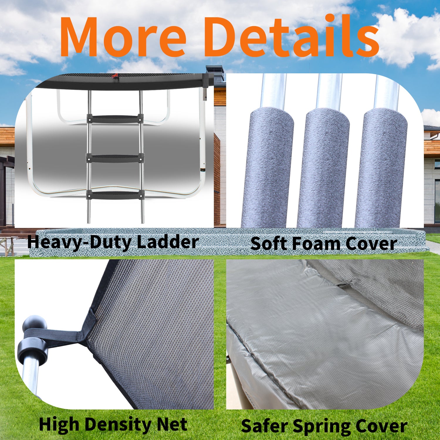 10FT Trampoline with Safety Enclosure Net - Heavy Duty Outdoor Trampoline for Kids & Adults - Durable Jumping Mat & Spring Padding - Perfect for Backyard, Garden & Outdoor Family Fun