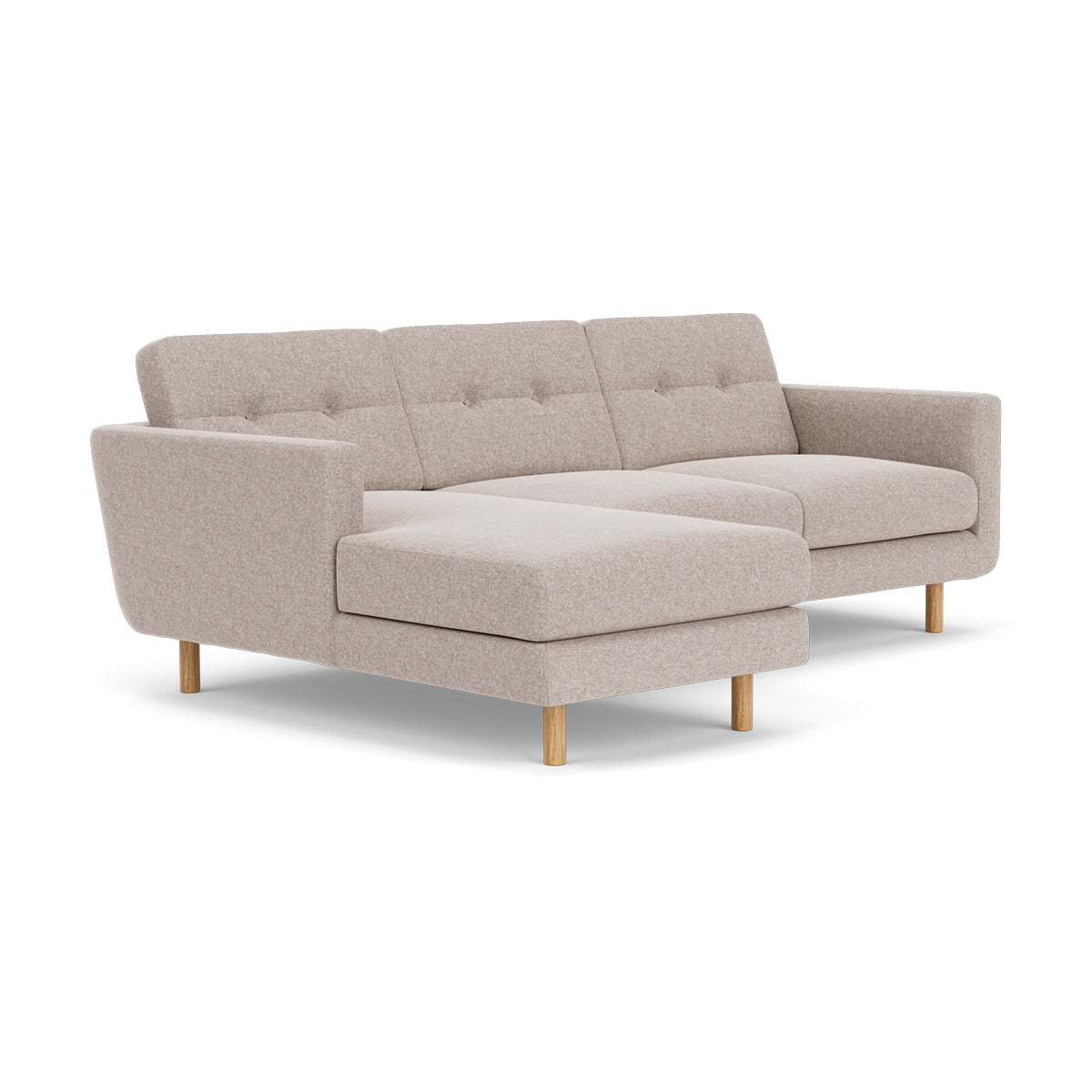 Conrad Fabric Left Chaise Sofa - Modern L-Shaped Sectional Couch with Reversible Chaise Lounge for Living Room, Apartment & Home Theater Comfortable Seating