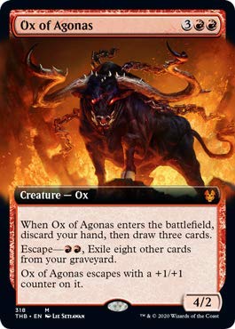 Magic: The Gathering - Ox of Agonas Extended Art Card | Theros Beyond Death MTG Booster Pack | Collectible Trading Card Game for Deck Building & Strategy Battles