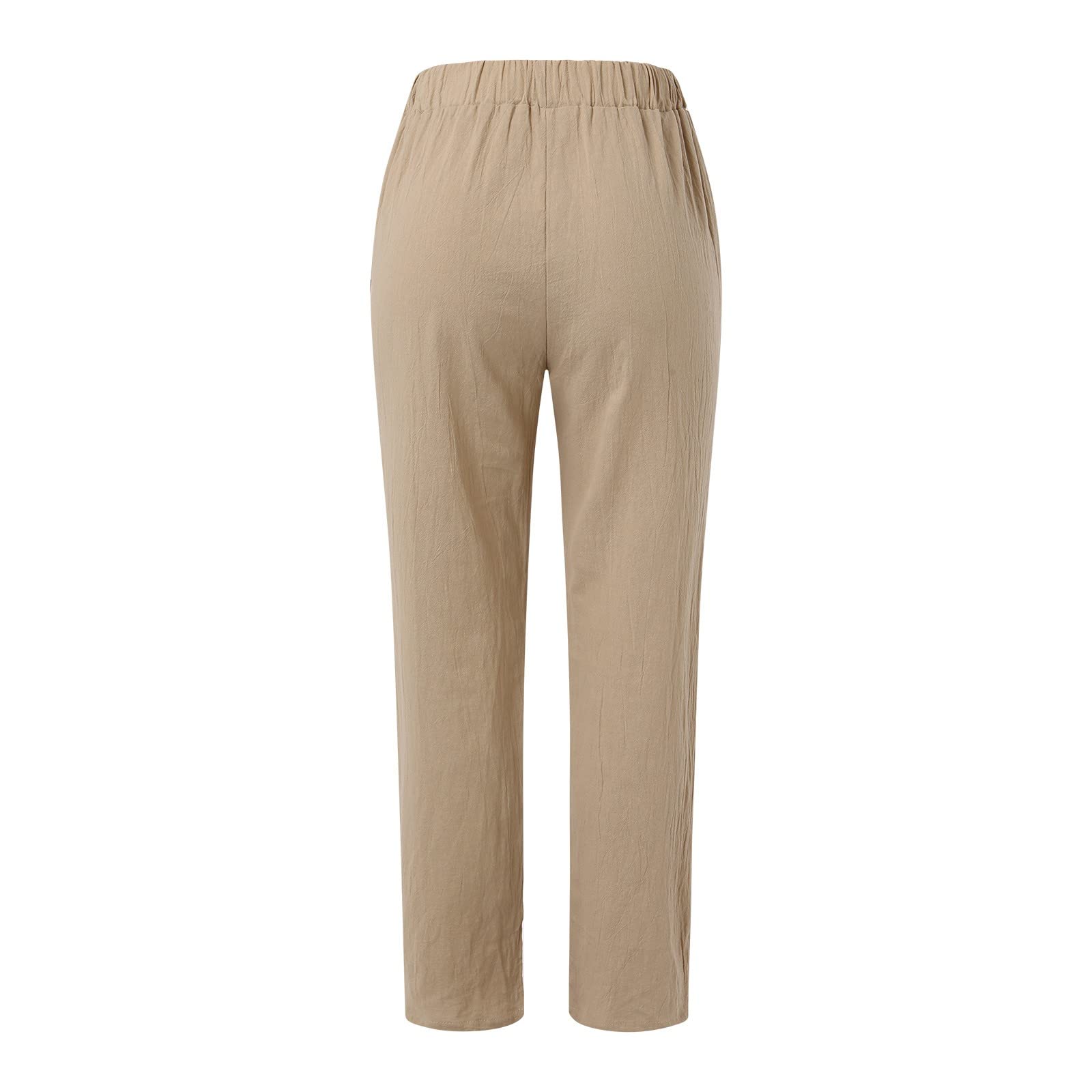 Women's Casual Elastic Waist Straight Leg Pants - Solid Color Trendy Baggy Trousers with Pockets | Comfortable Lounge Wear for Work, Travel & Everyday Outfits