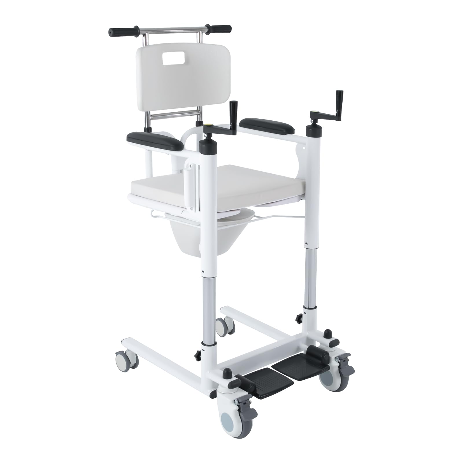 Portable Patient Lift Transfer Wheelchair for Elderly & Disabled - 180° Split Seat with Toilet & Shower Commode | Mobility Aid for Home Care, Hospital Use & Bathroom Safety