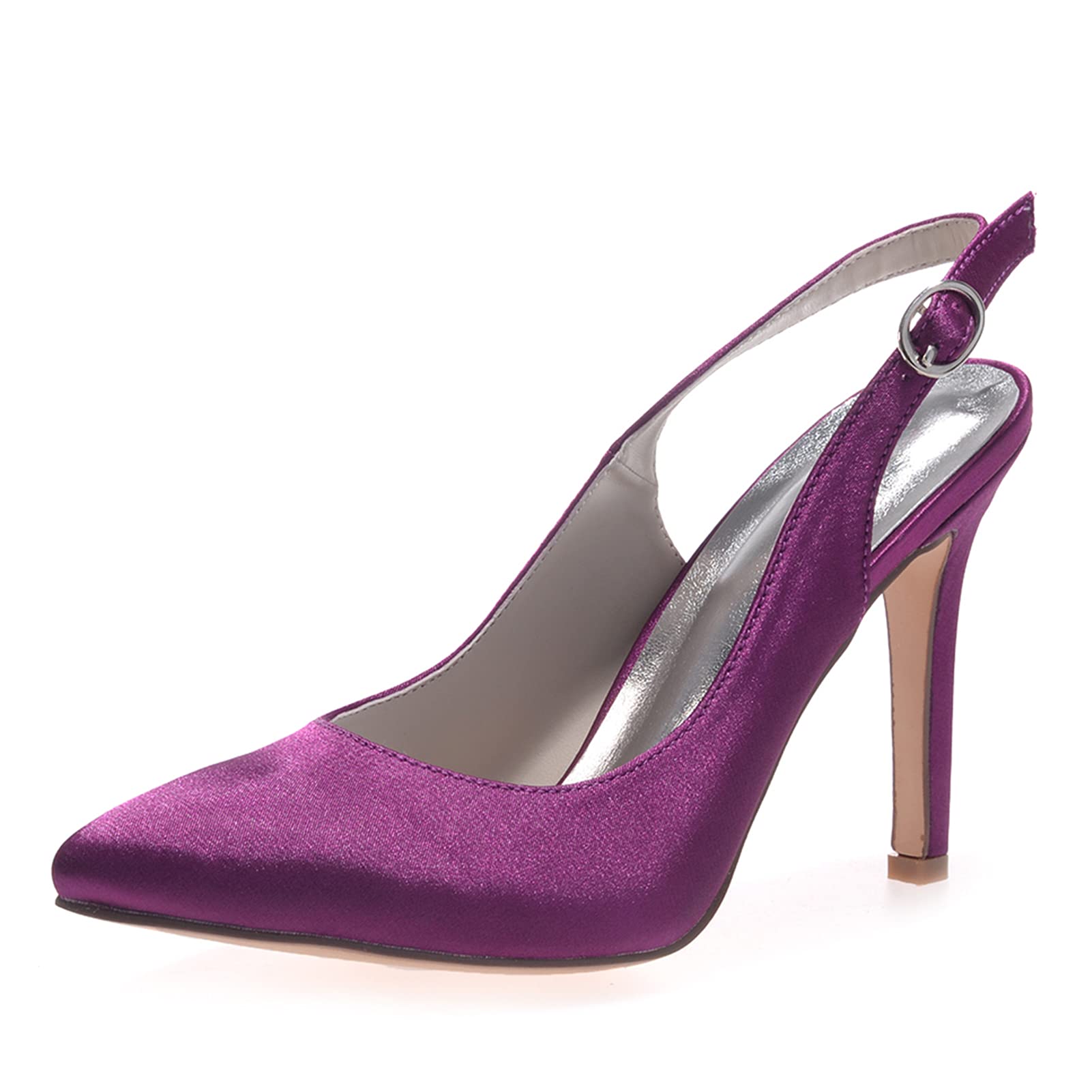 KSTORE Women's Satin High Heels - Pointed Toe Ankle Strap Bridal Shoes for Wedding, Party & Evening Wear - Elegant Bridesmaid & Prom Slingback Pumps (Perfect for Ceremonies, Dances & Special Occasions)