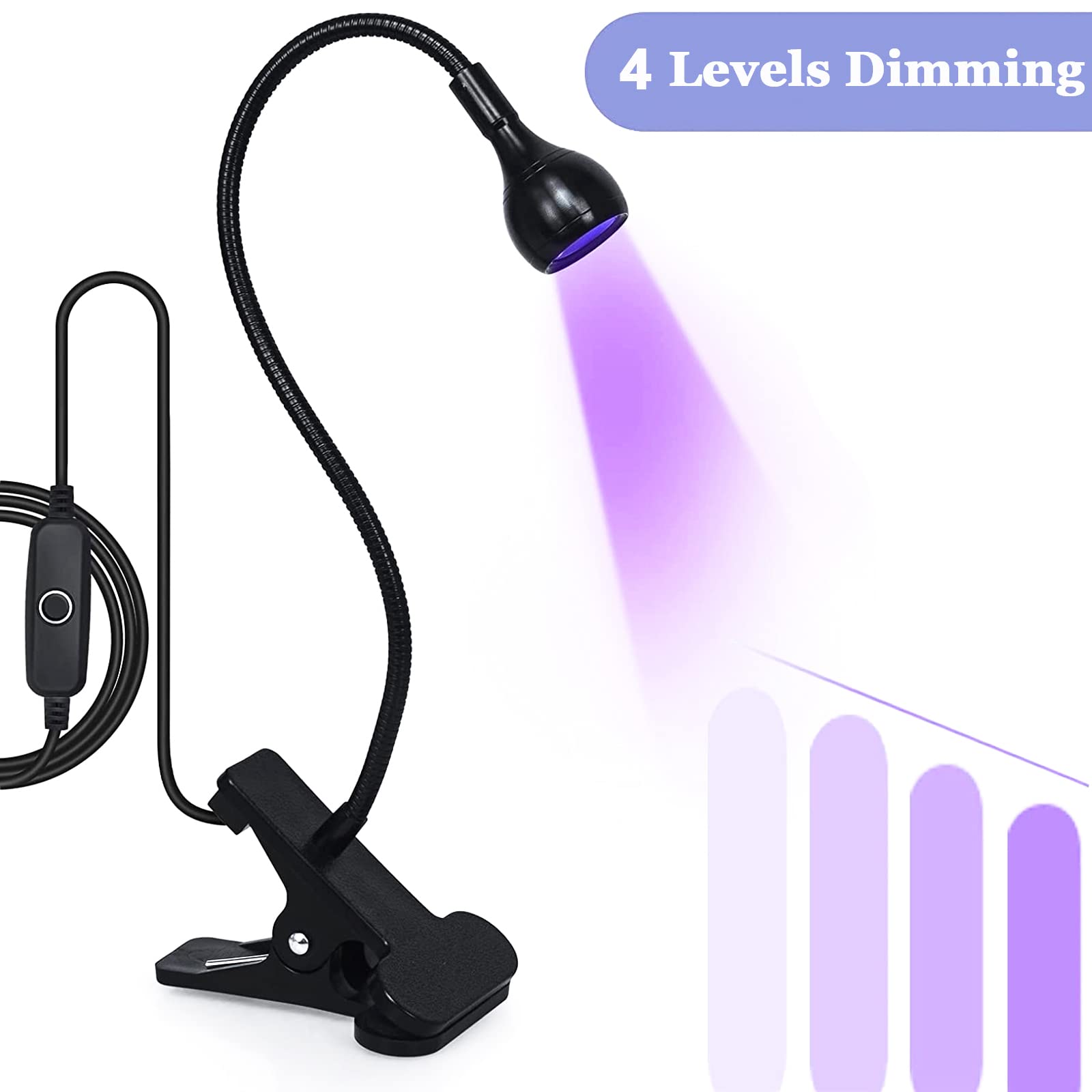 3W UV LED Nail Lamp with 360° Rotation & Fixed Clip - Hands-Free Gel Polish Dryer & Curing Light for Professional & Home Manicures | Perfect for Nail Salons, DIY Nail Art & At-Home Gel Polish Application