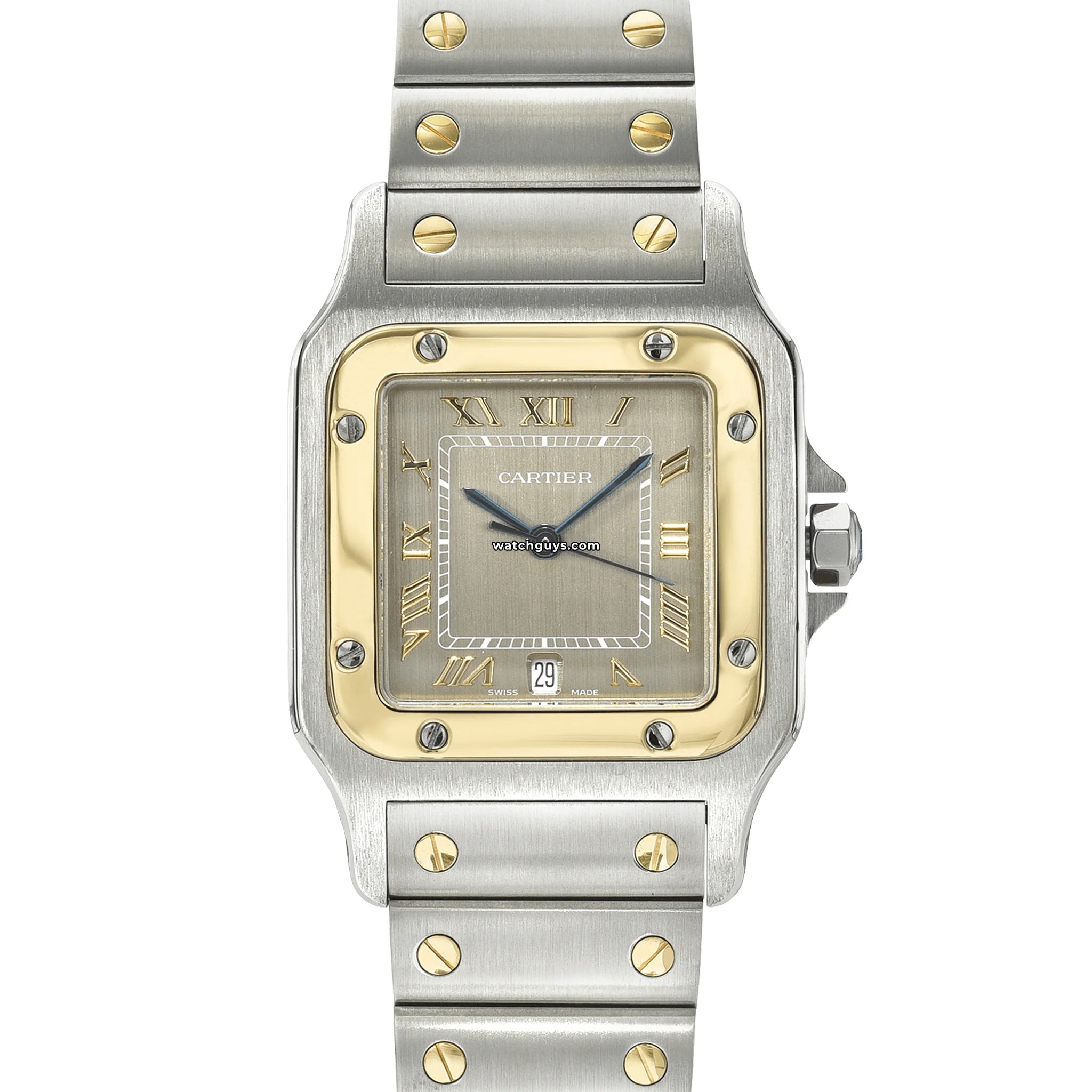 Cartier Santos Galbee 187901 Two Tone Watch - Luxury Stainless Steel & Gold Men's Wristwatch for Business, Gifts & Special Occasions