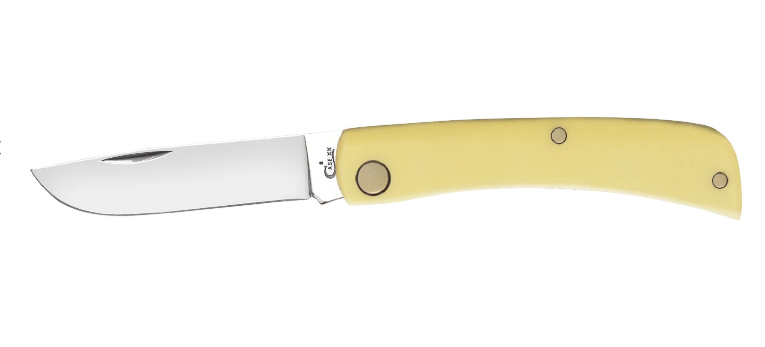 Yellow Synthetic Chrome Vanadium Sod Buster Jr® Knife - High-Quality Folding Pocket Knife for Outdoor, Camping, and Everyday Carry (Model 00032)