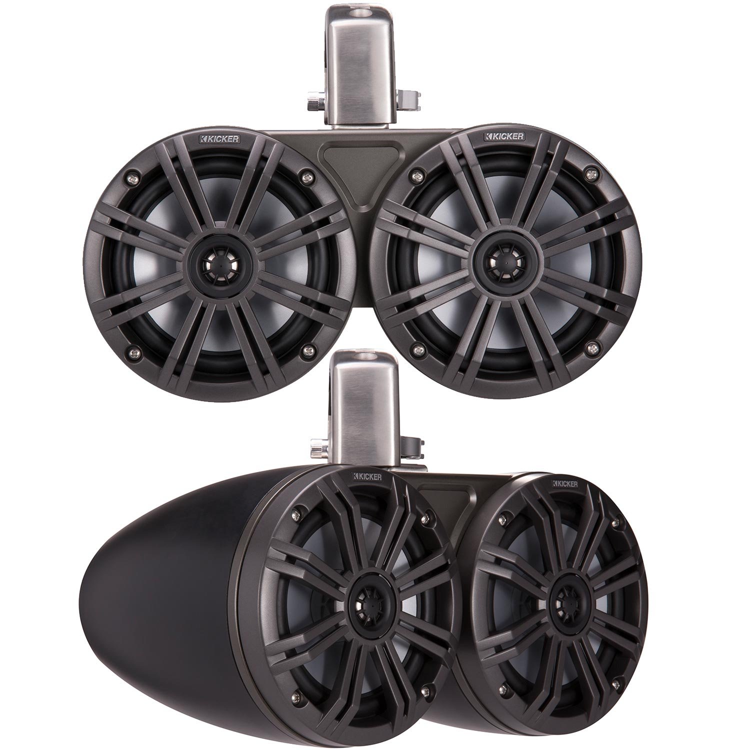 45KMTDC65 Marine Tower Speakers with Swivel Clamps - Waterproof for Boats