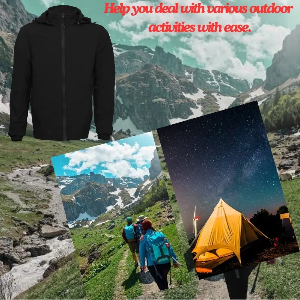 Men's Lightweight Windbreaker Jacket - Waterproof & Breathable Outdoor Jacket for Running, Hiking & Travel
