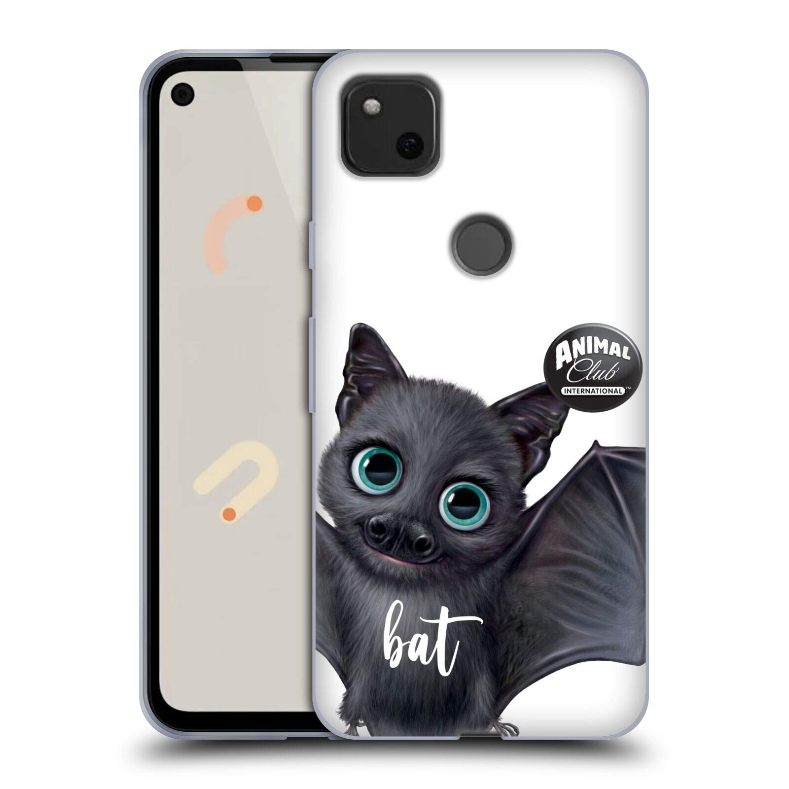 Officially Licensed Bat Face Soft Gel Case for Google Pixel 4a - Perfect for Animal Lovers
