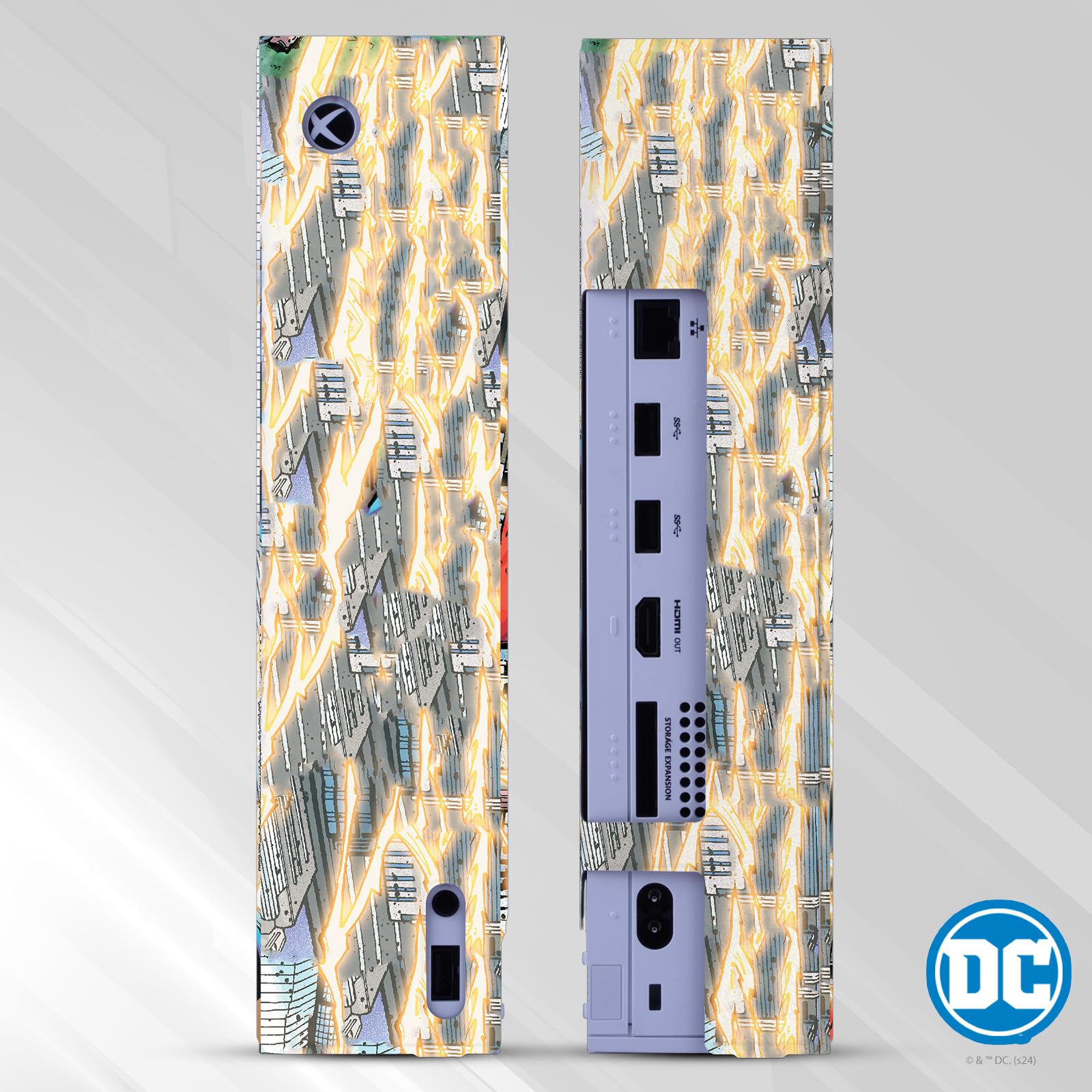 Official The Flash DC Comics Explosion Art Game Console Wrap & Controller Skin - Compatible with Xbox Series S | Superhero Gaming Accessories for Fans & Collectors