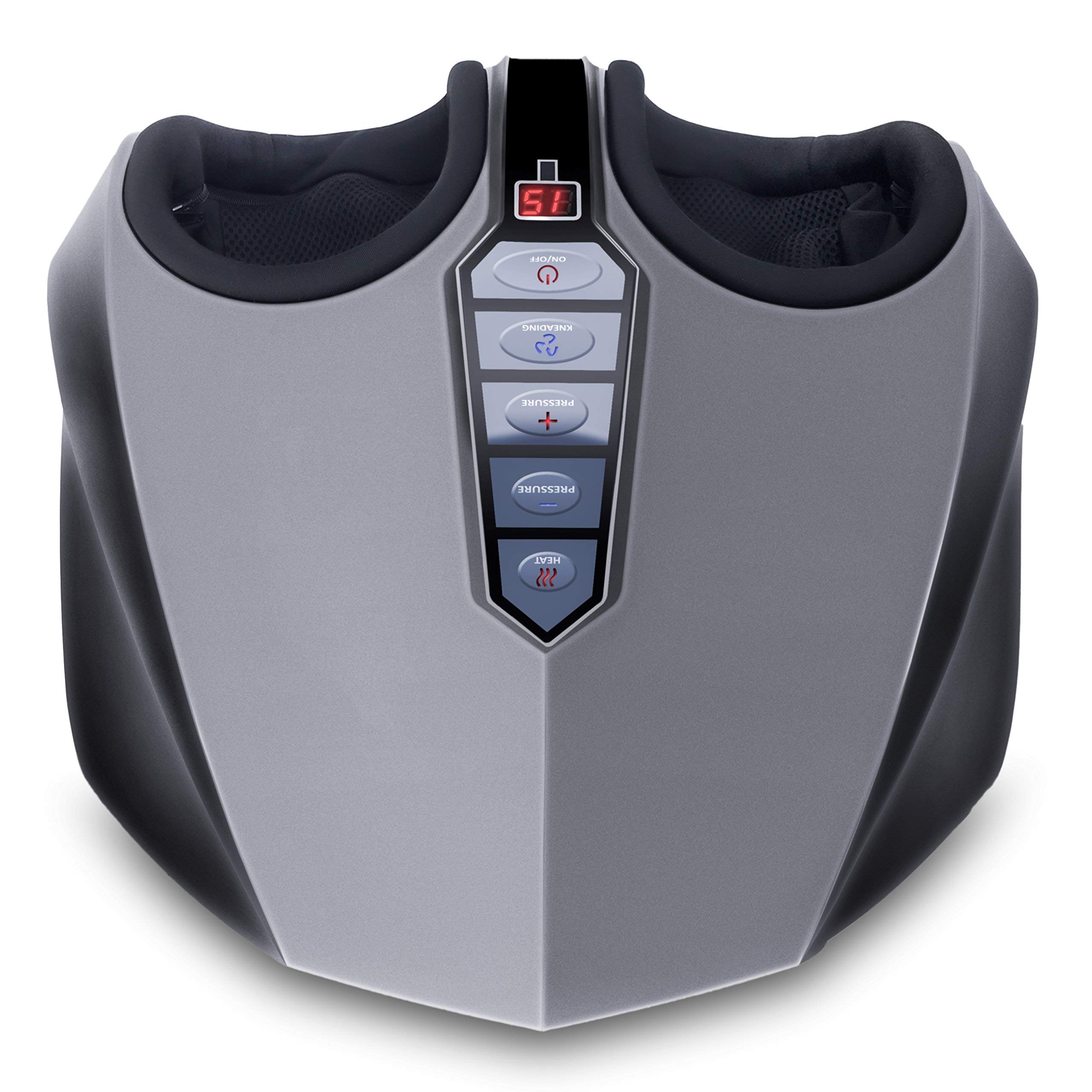 Renewed Miko Shiatsu Foot Massager with Deep-Kneading Technology, 3-Level Intensity & Adjustable Heat - Charcoal Grey | Perfect for Home Relaxation, Office Stress Relief & Post-Workout Recovery