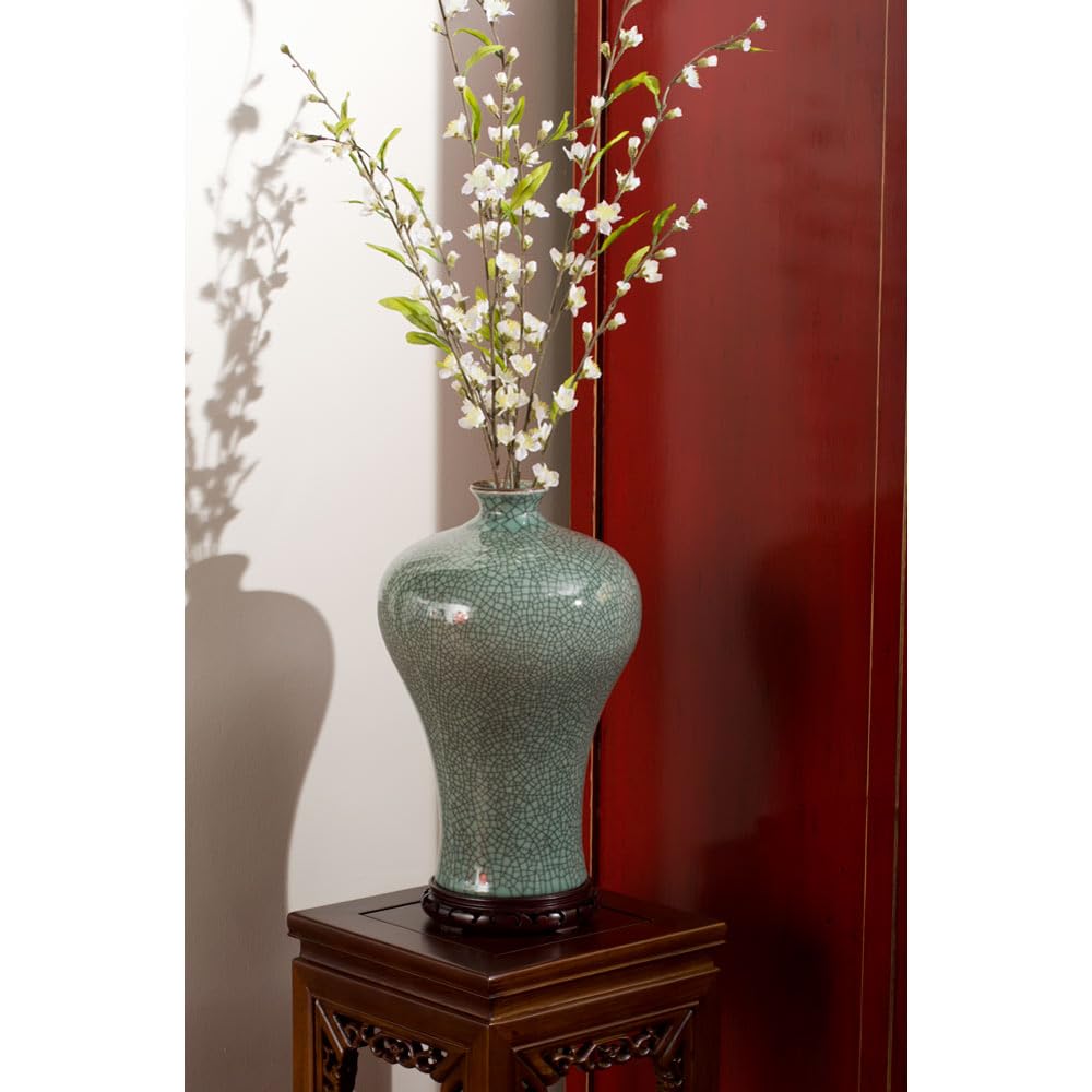 Antique Chinese Crackle Celadon Porcelain Vase - Song Dynasty Style Home Decor for Living Room, Office & Luxury Interior Design