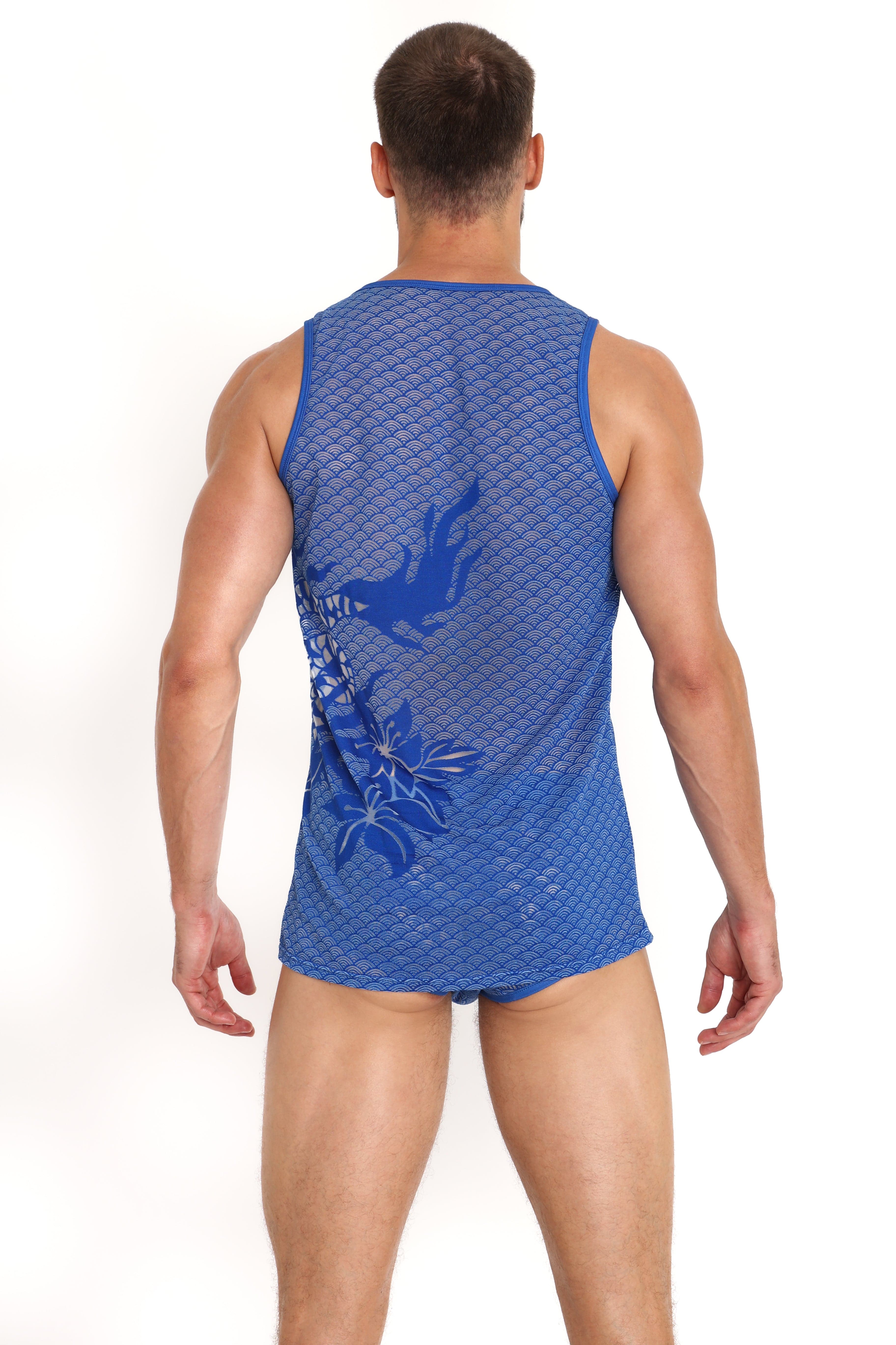 Dragon Burnout Blue Tank Top for Women - Soft & Comfortable Sleeveless Shirt - Perfect for Summer, Gym, Yoga & Casual Wear