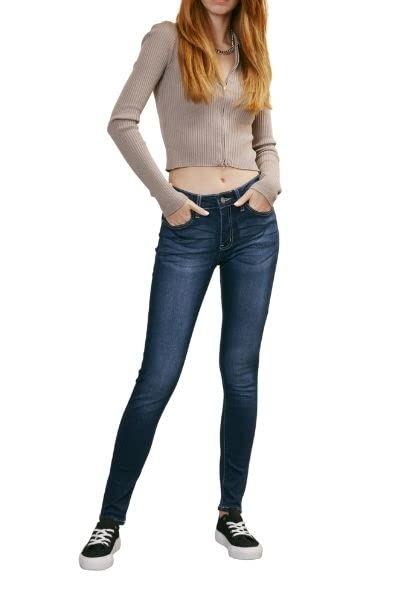 Kancan Women's Mid Rise Super Skinny Jeans KC7085DH - Stretch Denim Pants for Casual Wear & Night Out | Trendy Slim Fit Jeans for Women