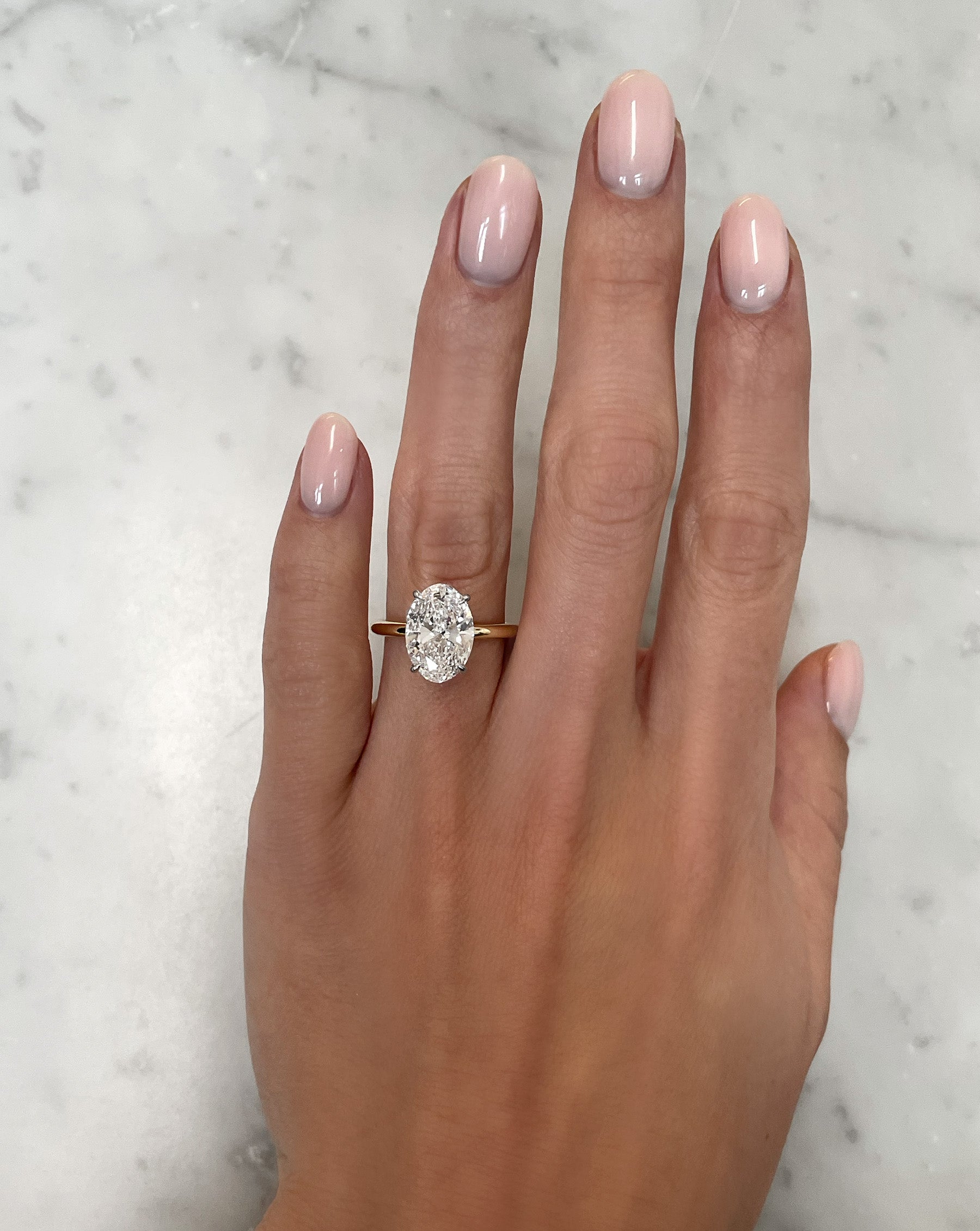 3.52 Carat Lab Grown Oval Diamond Solitaire Engagement Ring with Hidden Halo - Perfect for Proposals, Weddings & Anniversary Gifts
