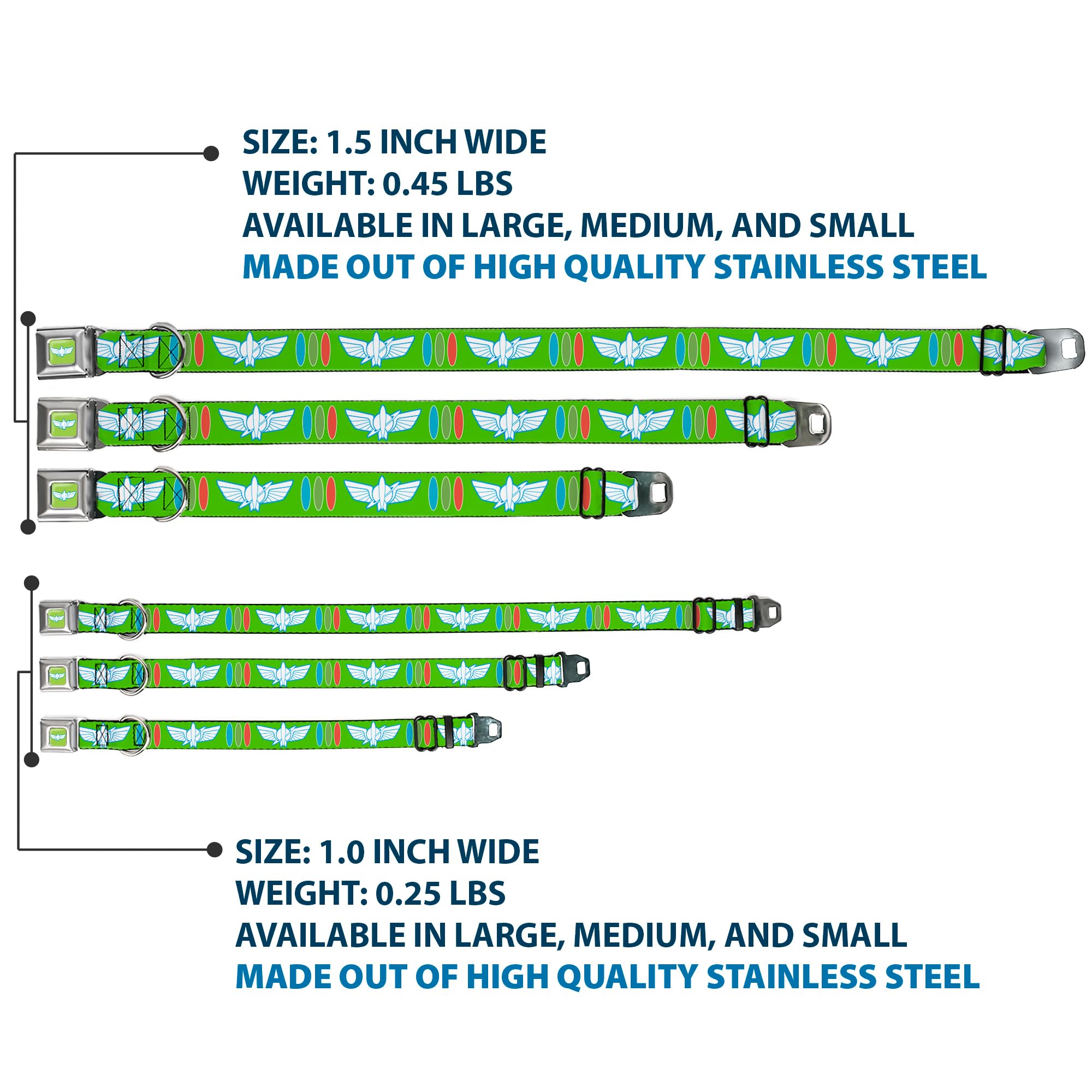 Buckle-Down Dog Collar with Toy Story Buzz Lightyear Design - 1.5