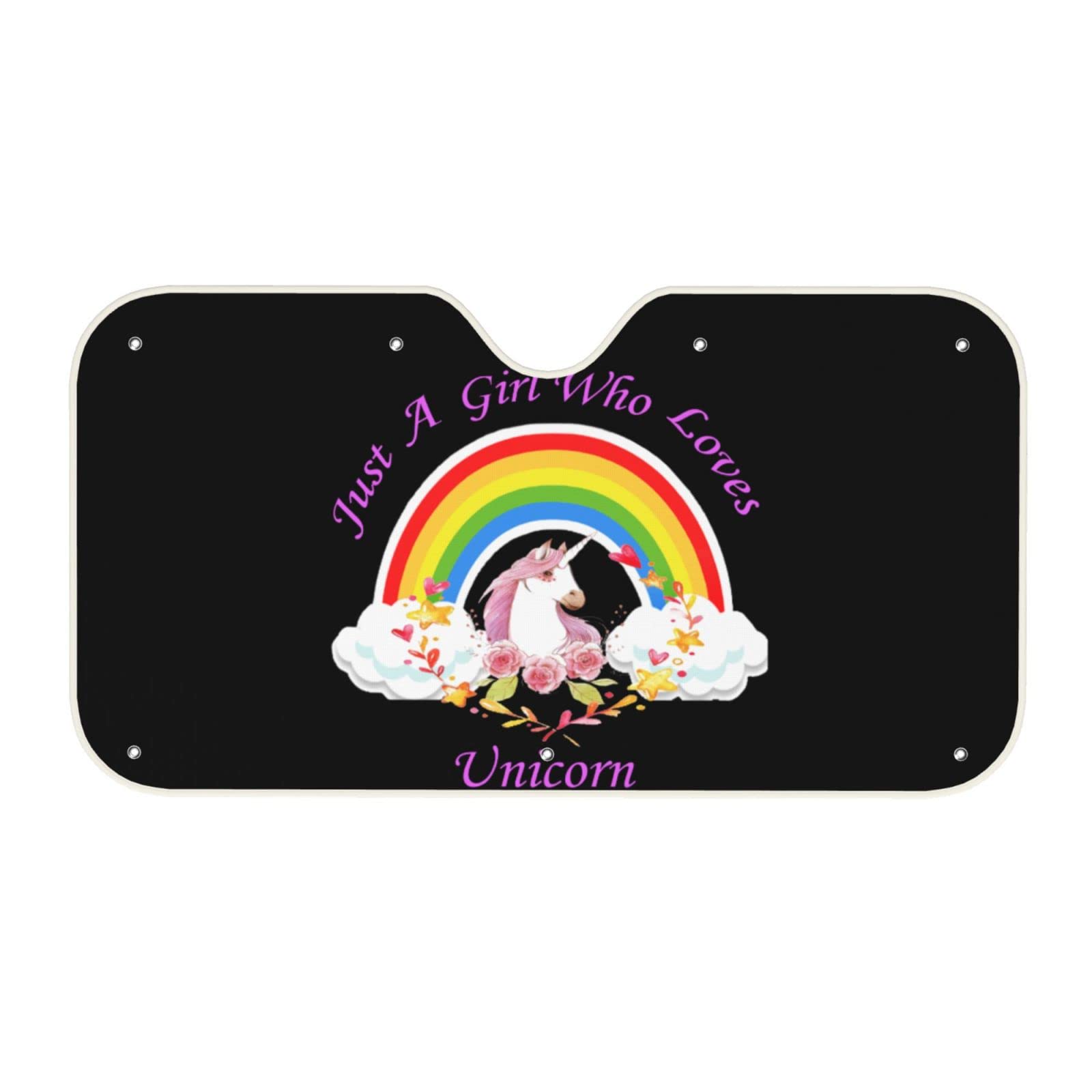 Unicorn Car Windshield Sun Shade - UV Ray Blocking Foldable Sun Visor Protector for Vehicle Cooling | Small Size for Compact Cars | Perfect for Summer Parking & Road Trips