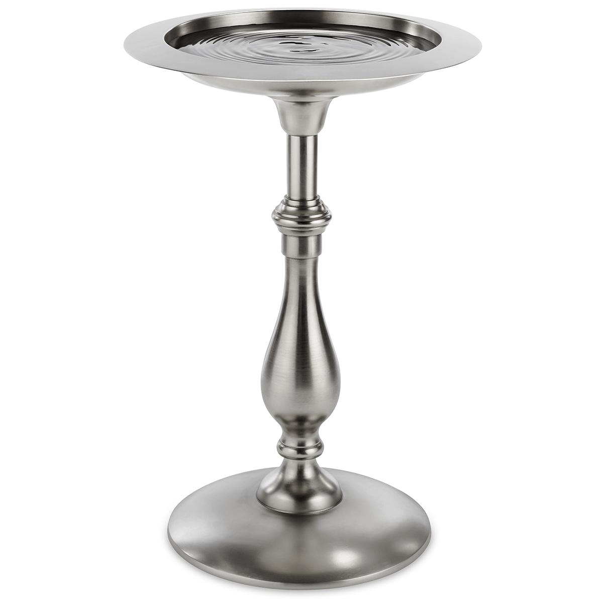 Classic Pewter Bird Bath Pedestal - Elegant Garden Decor for Outdoor Bird Watching & Backyard Landscaping