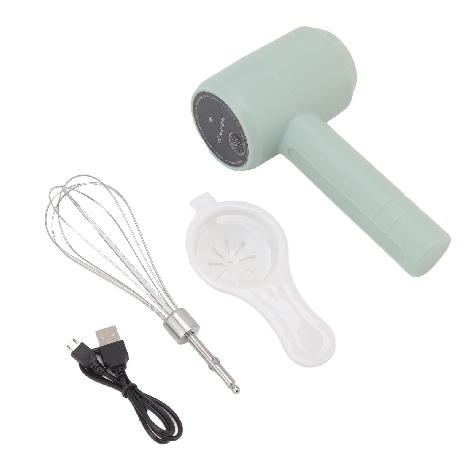 TOPINCN USB Rechargeable Handheld Mixer - 300W Portable Electric Hand Mixer with 5 Speed Settings, Light Cyan - Perfect for Baking, Whipping Cream, Mixing Dough & Small Kitchen Tasks