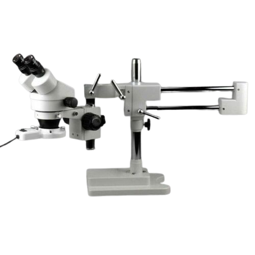 Amscope SM-4BZ-FRL 3.5X-90X Binocular Stereo Boom Microscope with LED Ring Light for Electronics Repair, Jewelry Inspection & Scientific Research - New
