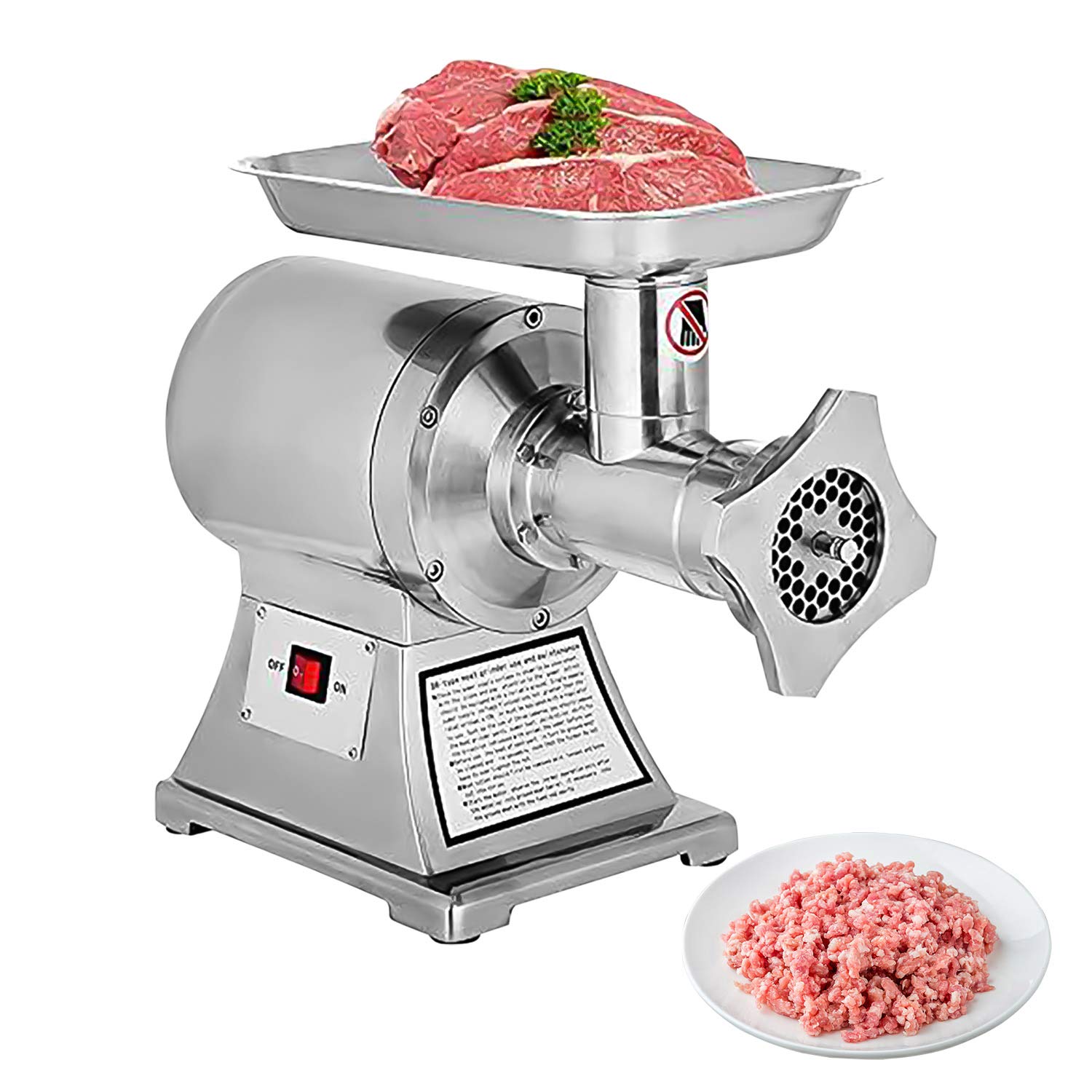 Electric Meat Grinder 110V - 550 lbs/Hour Heavy Duty Commercial Meat Mincer & Chopper for Beef, Pork, Poultry - Perfect for Butcher Shops, Home Kitchens & Food Processing