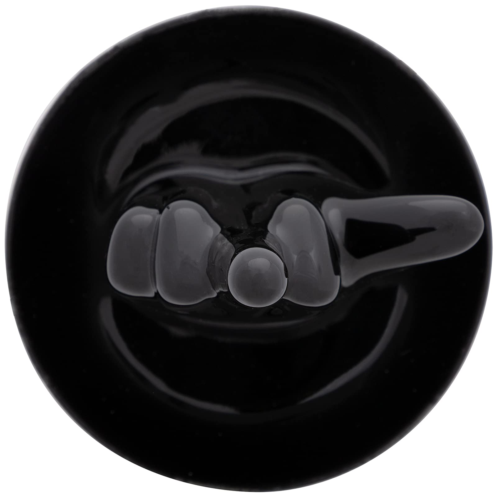 Stephanie Imports Black Ceramic Middle Finger Jewelry Ring Dish Tray - Stylish Ring Holder for Home Decor, Bathroom & Vanity Organizer