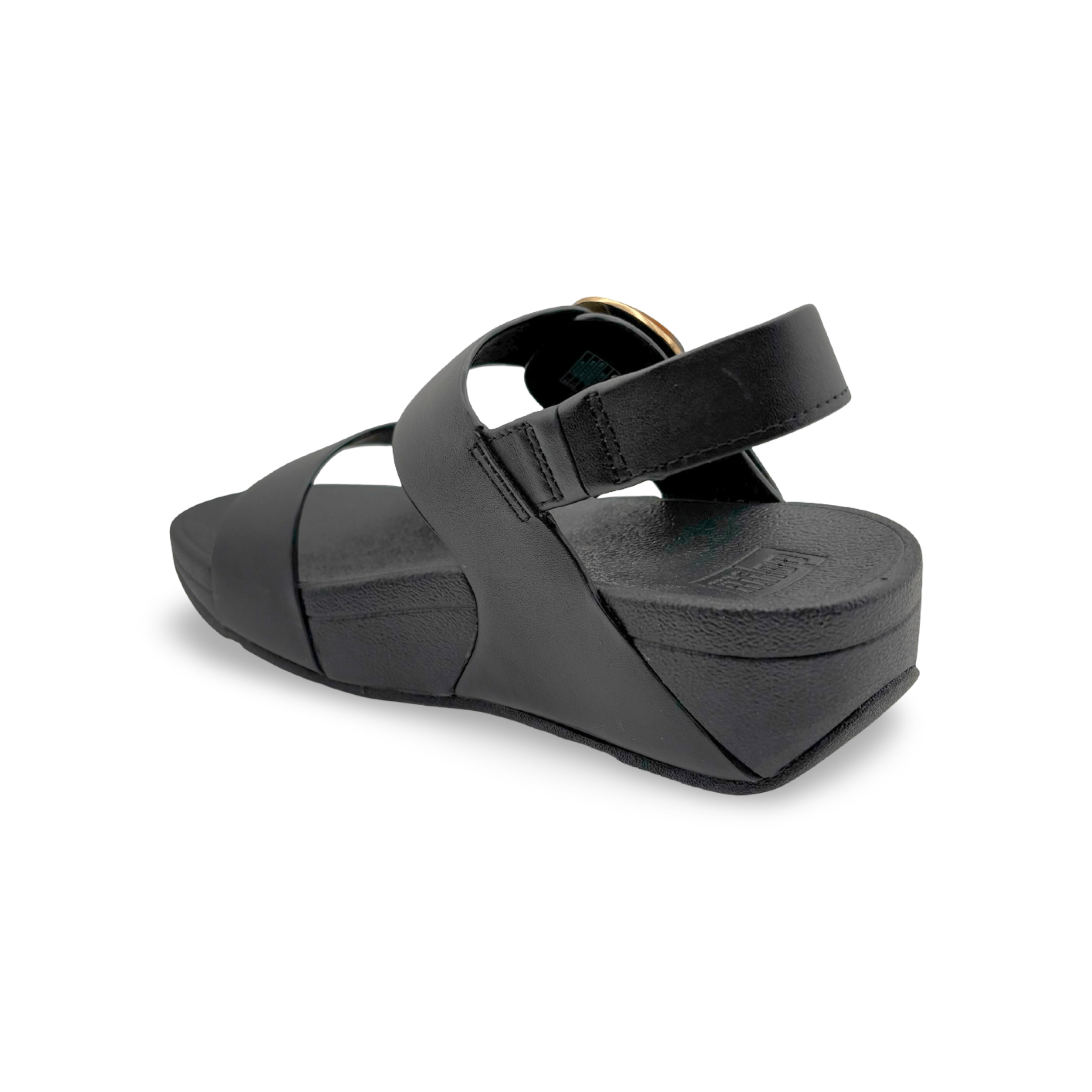 Lulu Black Leather Sandals with Resin Buckle - Women's Fashion Strappy Sandals for Summer, Beach, and Casual Outings