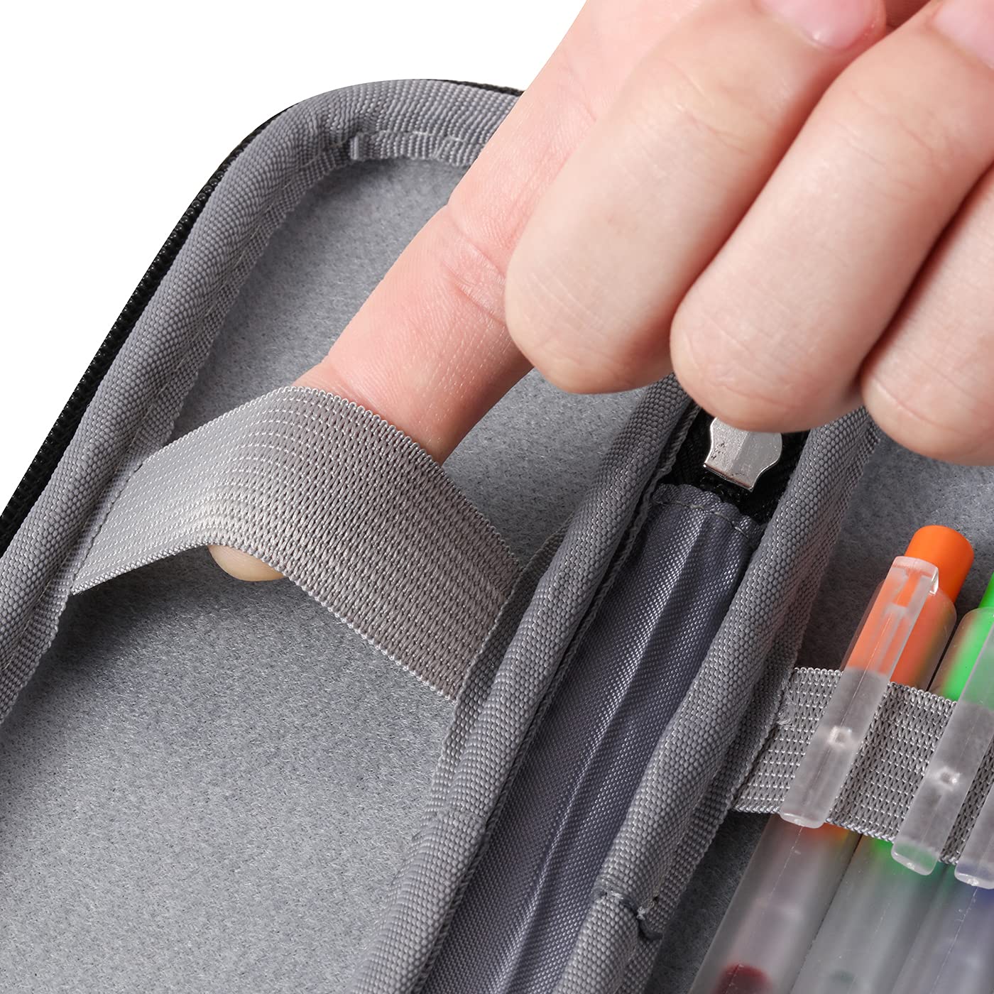 iDream365 Small Pencil Case Holder - Premium Hard Pen Organizer for Executive Fountain Pens, Ballpoint Pens & School Supplies (Grey) - Perfect for Office, School & Travel Organization