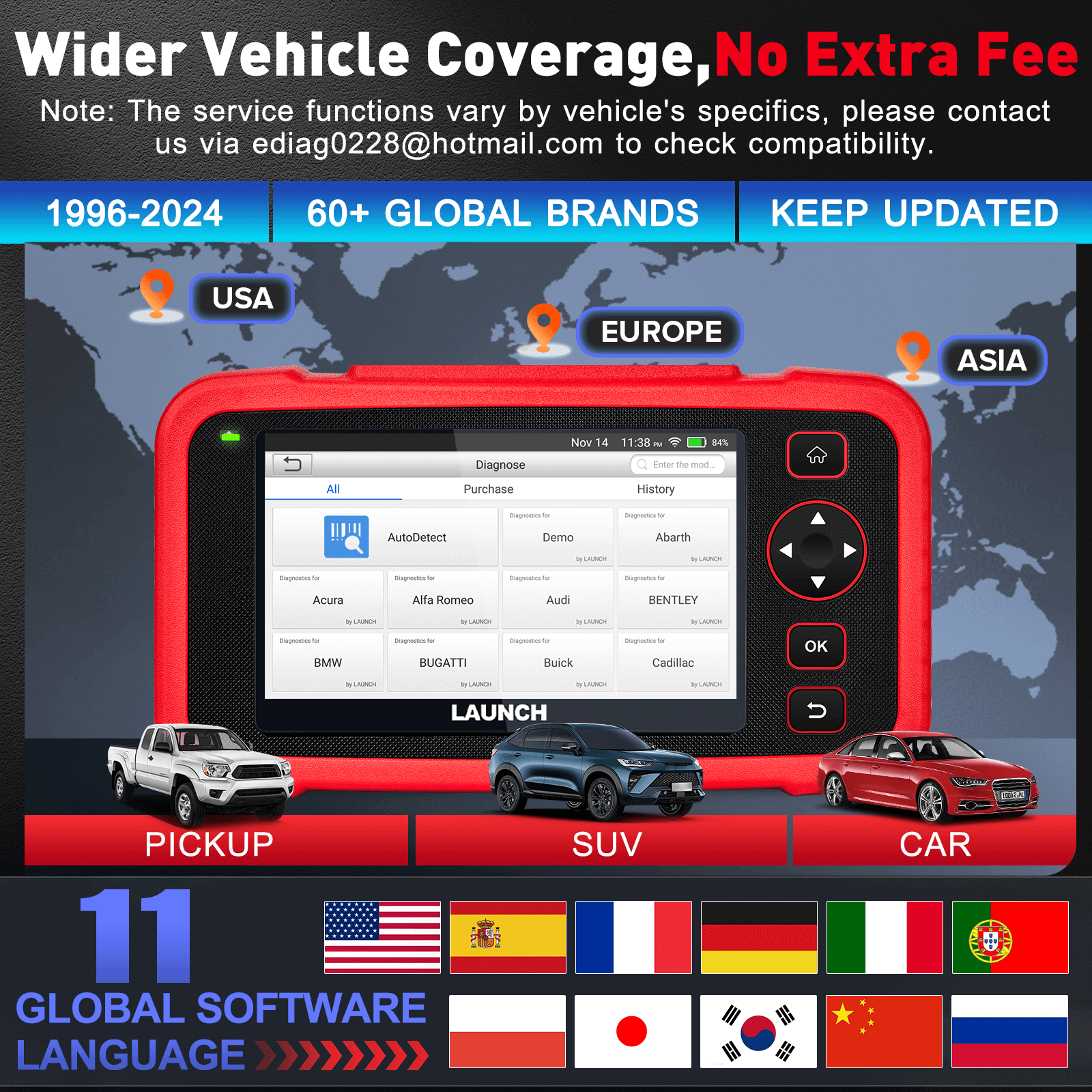 2025 LAUNCH CRP123i V2.0 Elite OBD2 Scanner - Professional Car Diagnostic Tool for Engine, ABS, SRS & Transmission with 7 Reset Functions, Battery Test, FCA SGW | Free Lifetime Updates | Perfect for Mechanics & DIY Auto Repair