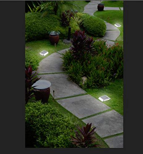 Nature Power 21072 Solar Pathway Lights - 4 Pack Stainless Steel Outdoor Solar Garden Lights for Walkway, Driveway, Patio, Yard & Landscape Lighting