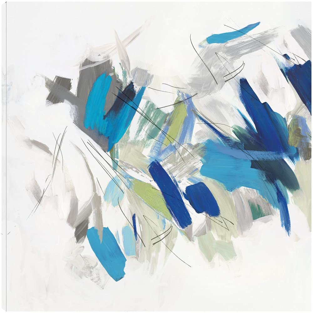 Blue Graffiti Art Canvas Wall Decor - 22x22 Inch Modern Abstract Painting by PI Studio - Ready to Hang for Living Room, Bedroom, Office & More - Perfect for Home Decor, Gift & Interior Design