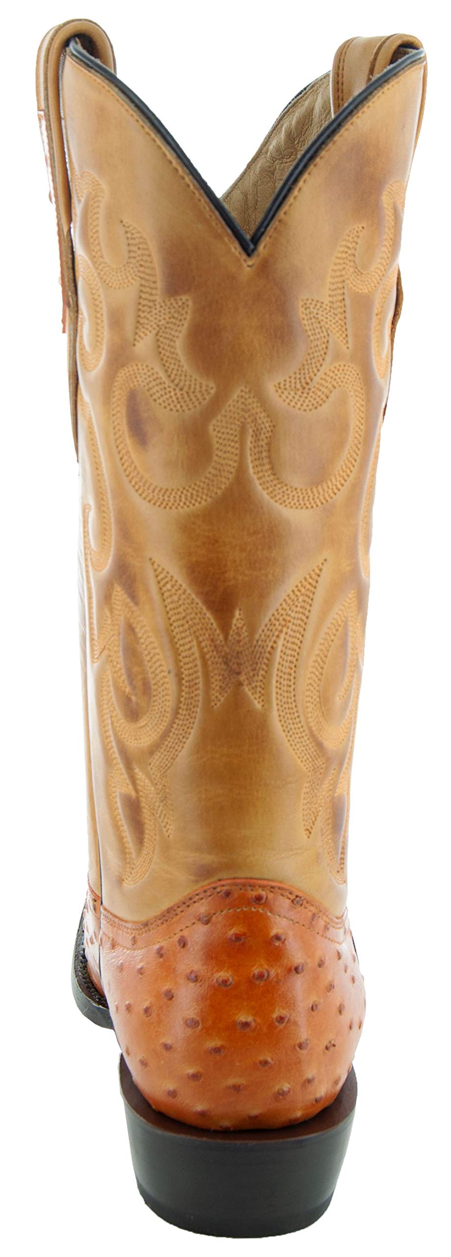 **Men's Exotic Ostrich Print Cowboy Boots H7002 – Western Style Boots for Rodeo, Country Music & Casual Wear**