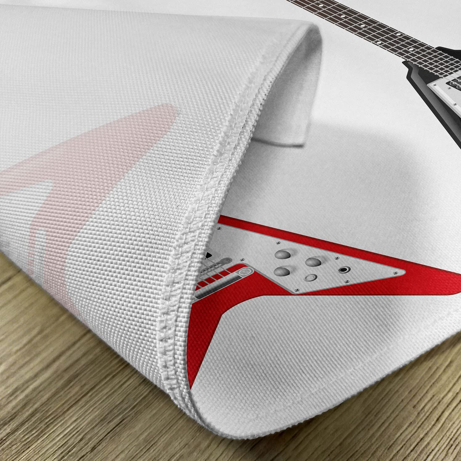 Ambesonne Guitar Themed Place Mats Set of 4 - Washable Fabric Table Mats with V-Shaped Musical Instrument Design for Dining Room & Kitchen Decor | Perfect for Music Lovers, Rock & Roll Parties, and Themed Dinners