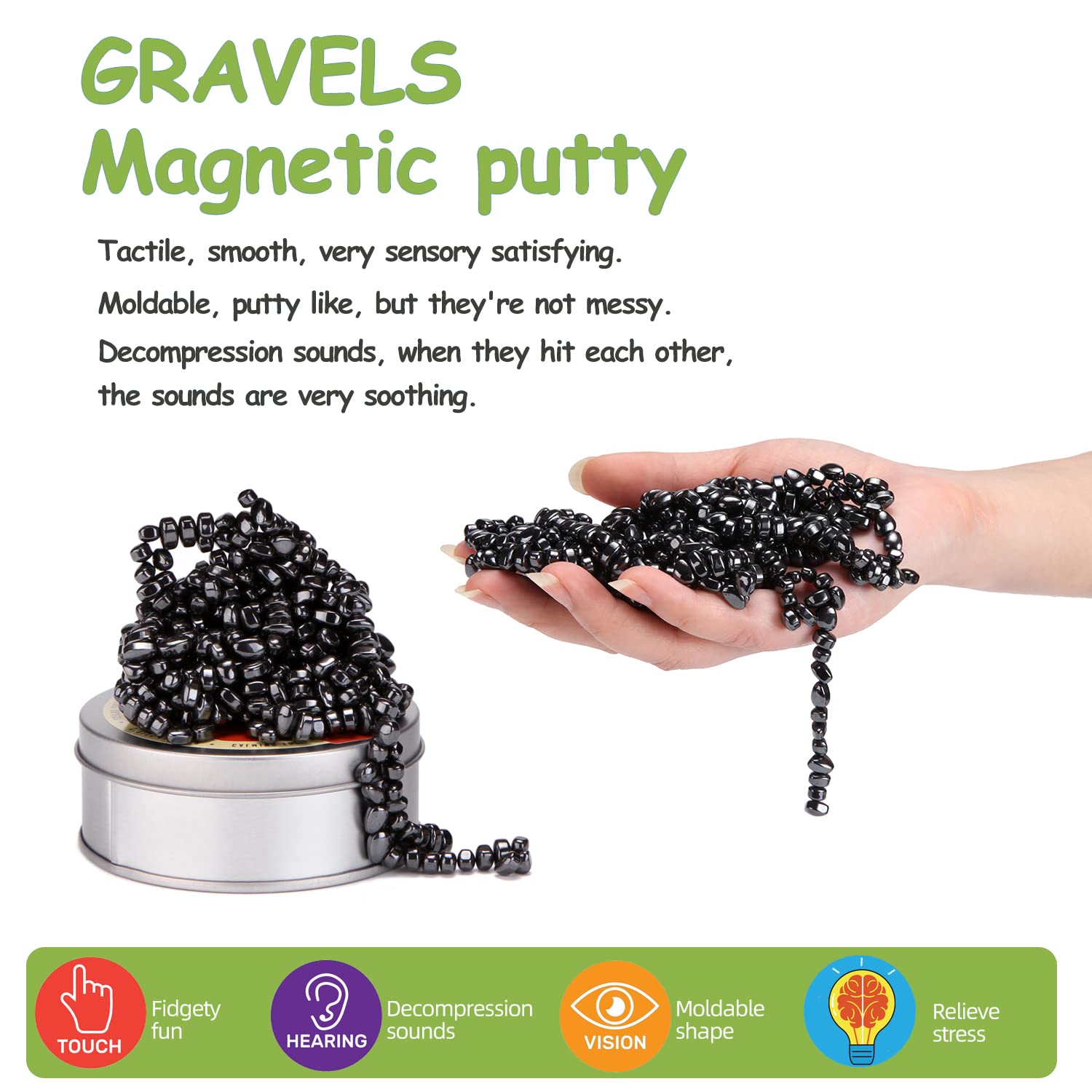 550pcs Magnetic Balls Desk Toys for Adults - Stress Relief Fidget Toys, Office Desk Accessories for Anxiety Relief, Fun Magnetic Putty Play (Great for Office, Home & Travel Use)