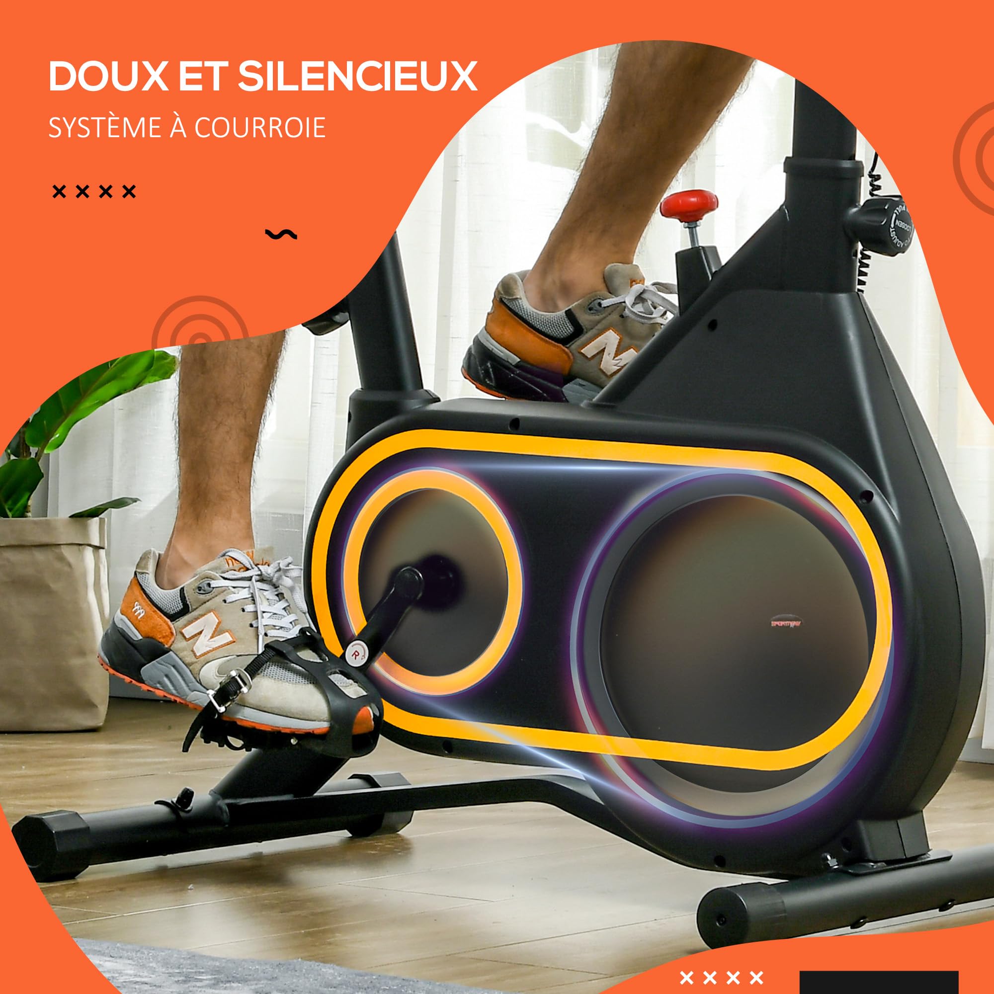 HOMCOM Indoor Cycling Bike - Quiet Magnetic Exercise Bike with LCD Display, Adjustable Seat & Handlebars, iPad Holder & Cup Holder - Cardio Workout Bike for Home Gym (Black Steel) | Perfect for Home Fitness, Apartment Workouts & Low-Impact Cardio Training