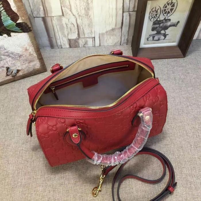 Gucci Signature Small Top Handle Bag for Women - Luxury Red Leather Crossbody Purse for Work, Party & Evening Out