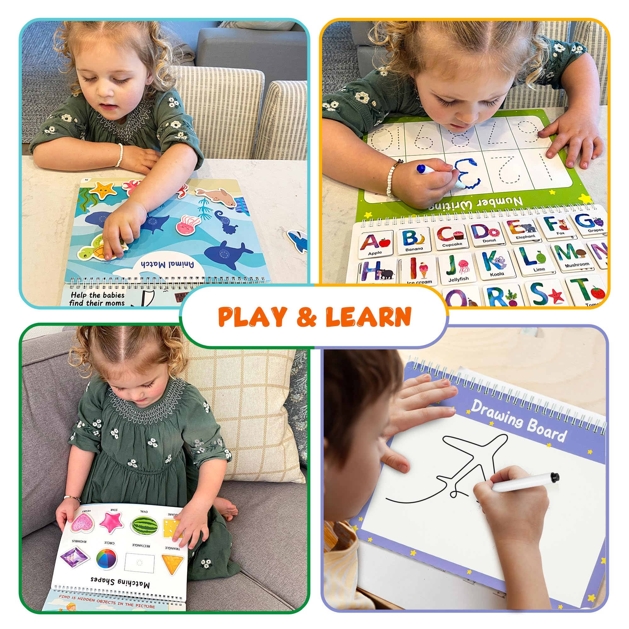BenBen Busy Book for Toddlers - 30-Page Pre-Assembled Preschool Learning Activity | Montessori Toys for 3+ Years | Autism Sensory & Educational Toy | Perfect Birthday Gift for Kids - Ideal for Travel, Quiet Time & Early Childhood Development