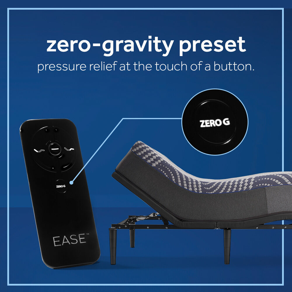 Sealy Ease 4 Adjustable Power Base - Queen Size Adjustable Bed Frame with Remote Control for Ultimate Comfort - Perfect for Back Pain Relief, Reading & Sleeping in Bedroom