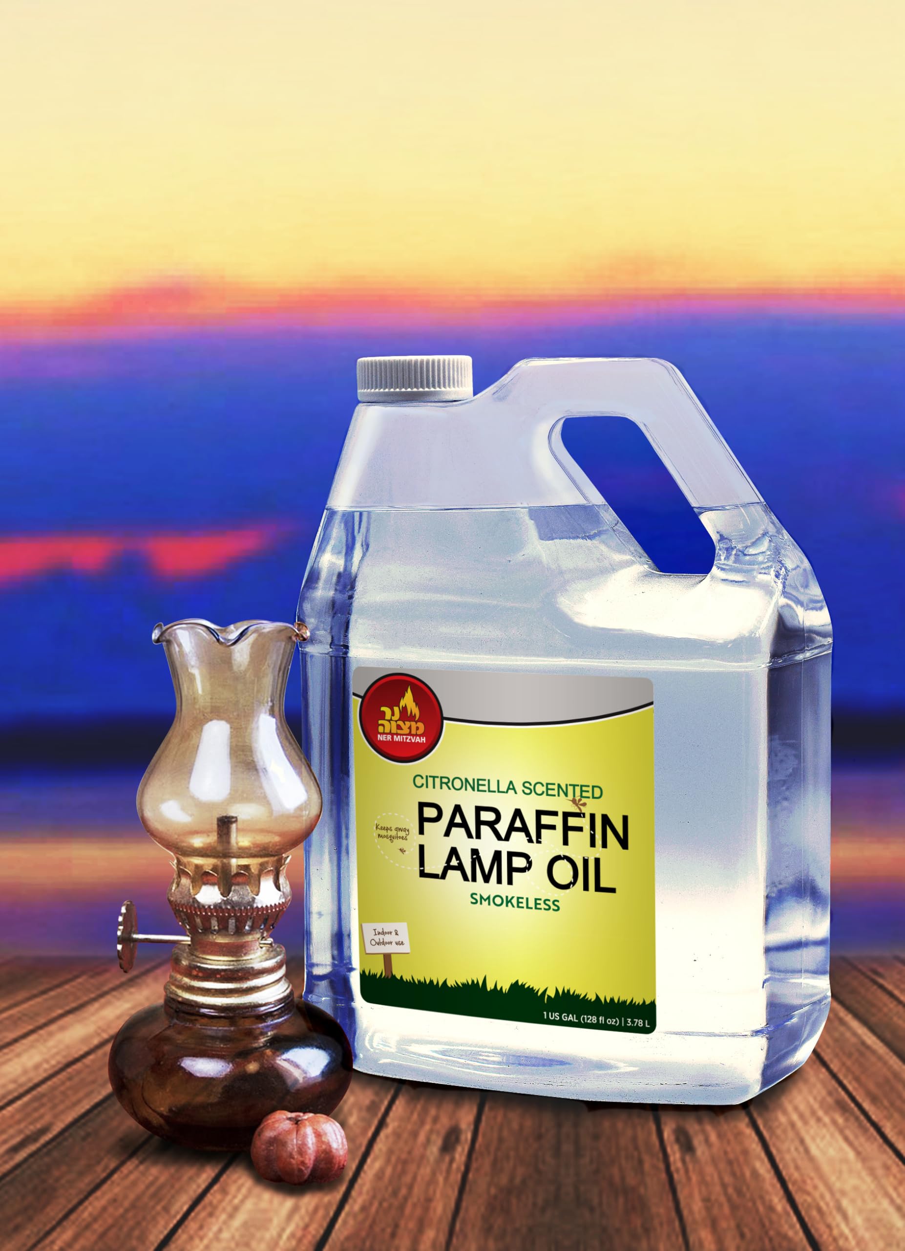 Citronella Scented Lamp Oil 1 Gallon - Smokeless Odorless Mosquito Repellent for Lanterns, Torches & Oil Candles | Indoor/Outdoor Use for Patio, Camping & Backyard Gatherings