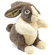Folkmanis Dutch Rabbit Hand Puppet - Soft Plush Animal Toy for Kids, Storytelling & Educational Play