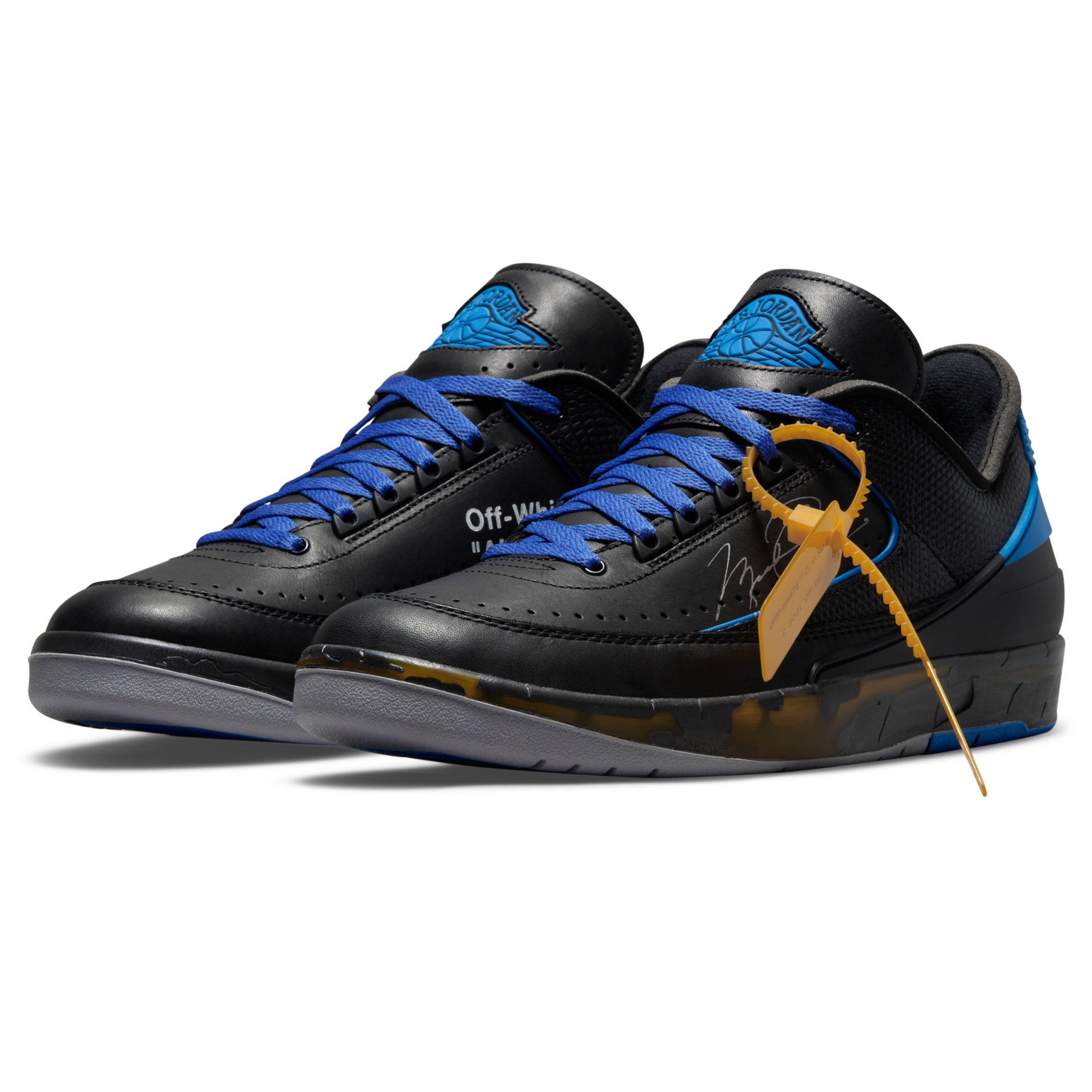Air Jordan 2 X Off-White Retro Low Sneakers - Black & Blue Basketball Shoes for Men | Streetwear Fashion & Casual Wear