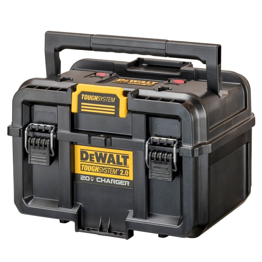 DEWALT Toughsystem 2.0 20V Dual Port Fast Charger (DWST08050) - Power Tool Battery Charger for Construction & DIY Projects