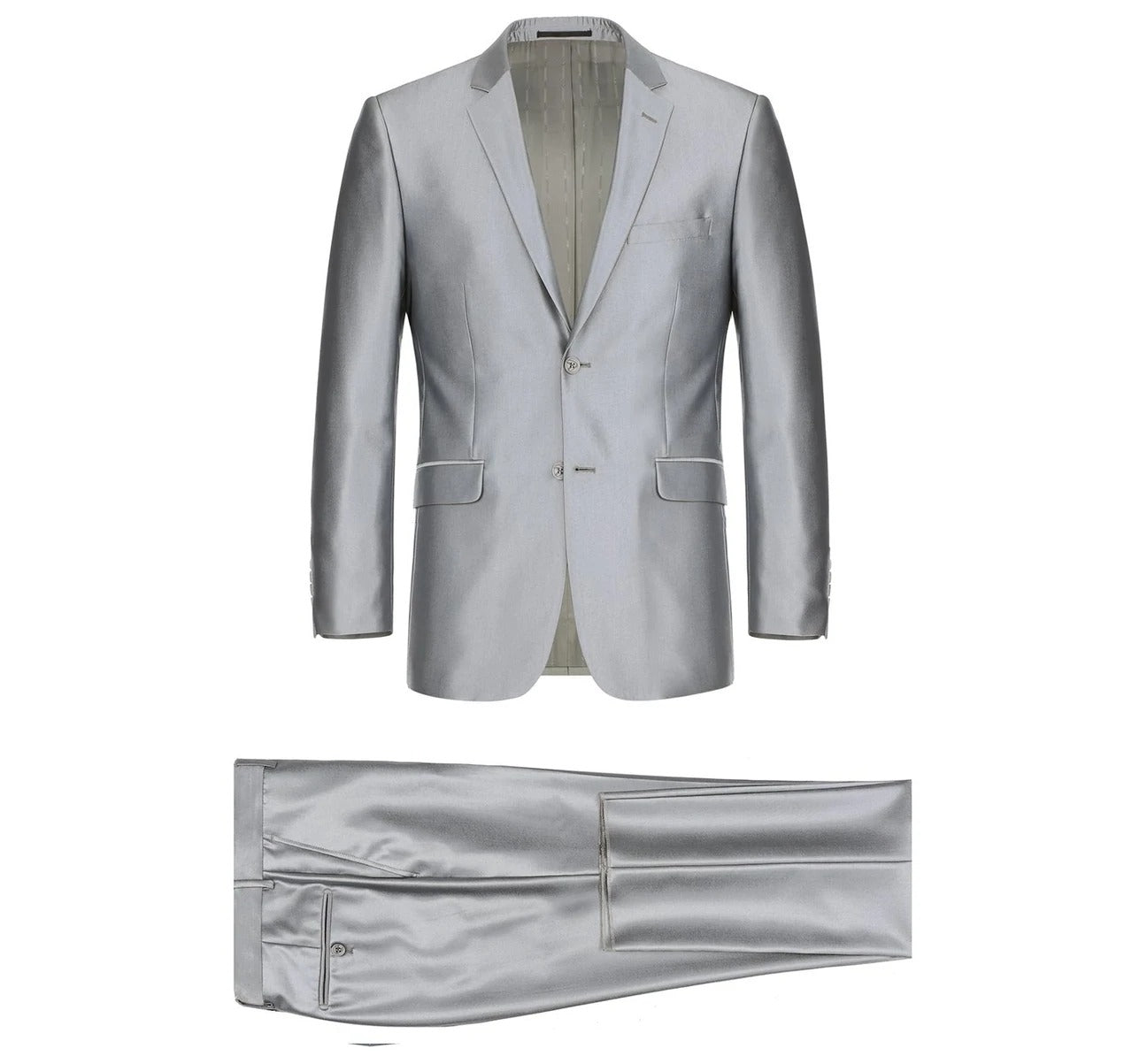 Alessandro Vitello by Renoir Sharkskin Classic Fit Italian Styled Two Piece Suit 207 2 | Premium Men's Business Formal Attire for Weddings, Office & Special Occasions