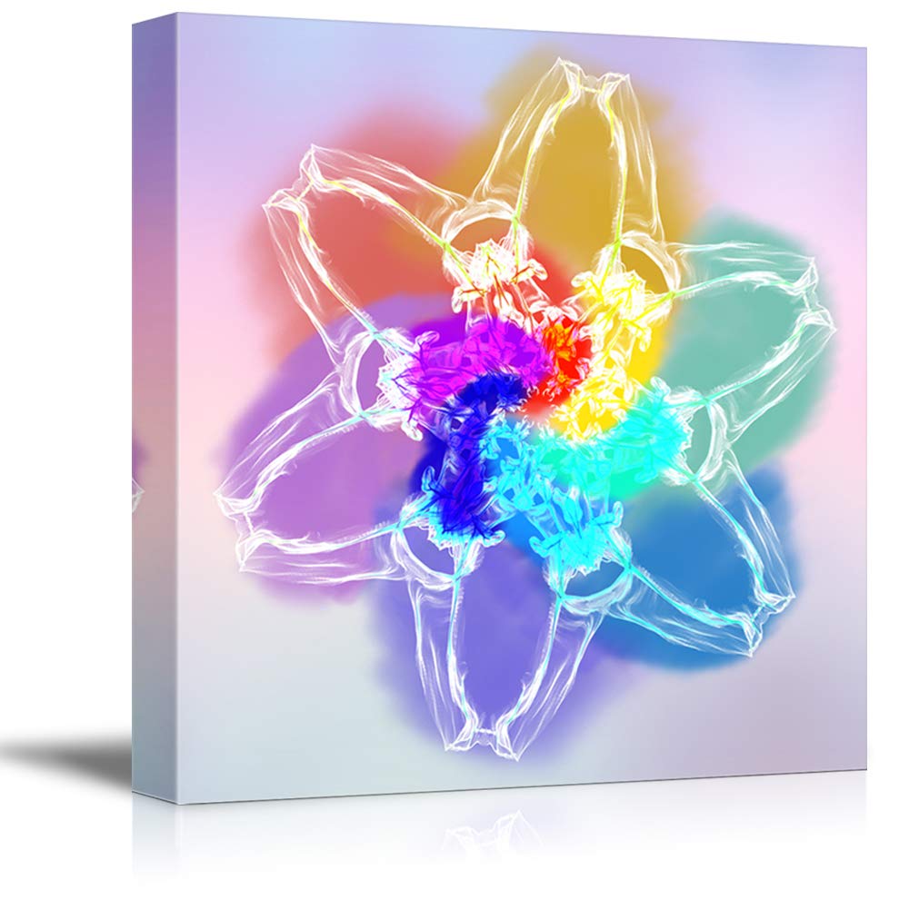 Wall26 - Abstract Color Flower Canvas Wall Art - Giclee Painting for Bedroom & Living Room Decor - 16x16 Inches - Modern Home Art for Housewarming & Interior Design