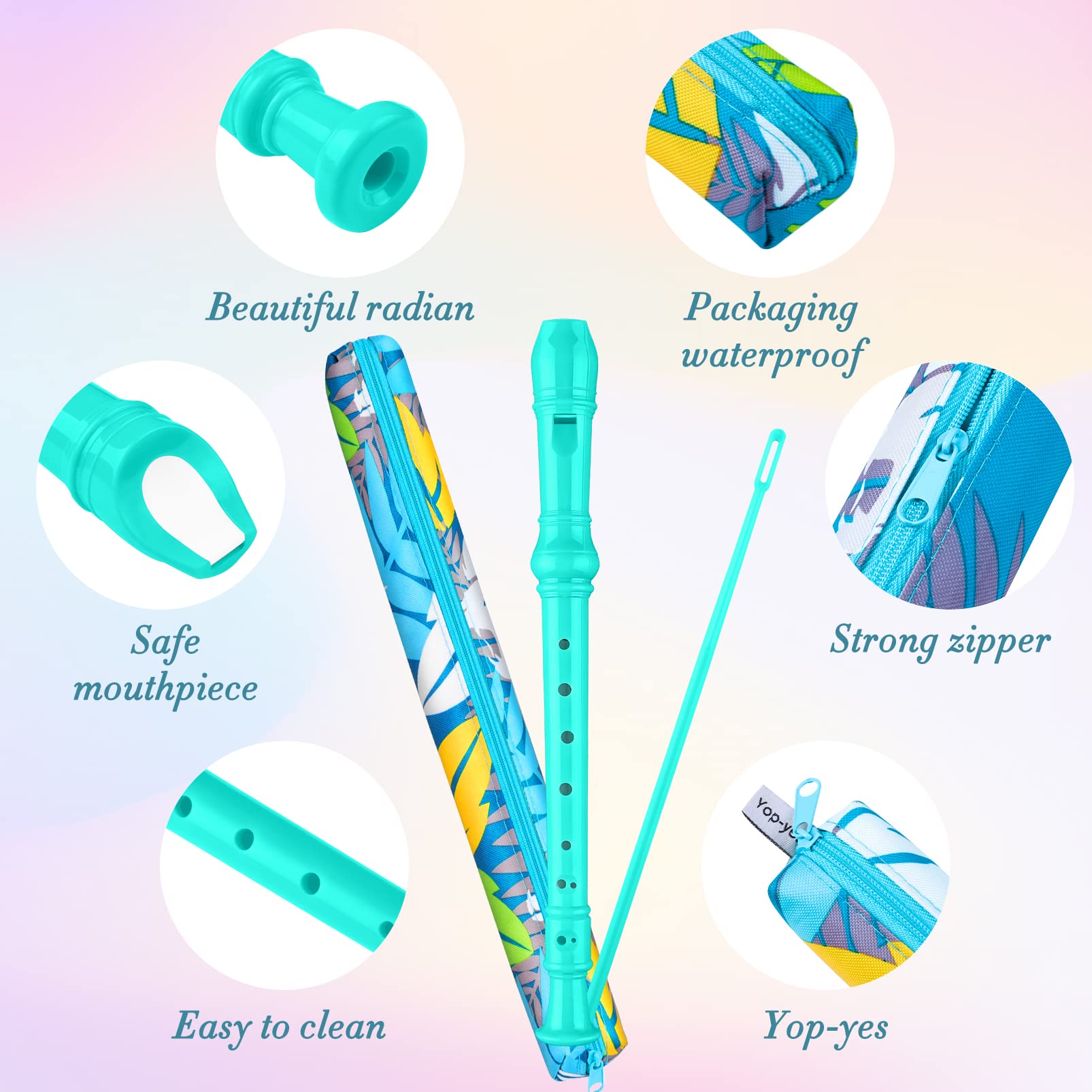 Descant Soprano Recorder - Professional ABS Plastic Flute Instrument for Kids & Beginners with Cleaning Rod & Carrying Case - Perfect for School Music Class, Home Practice & Early Childhood Education