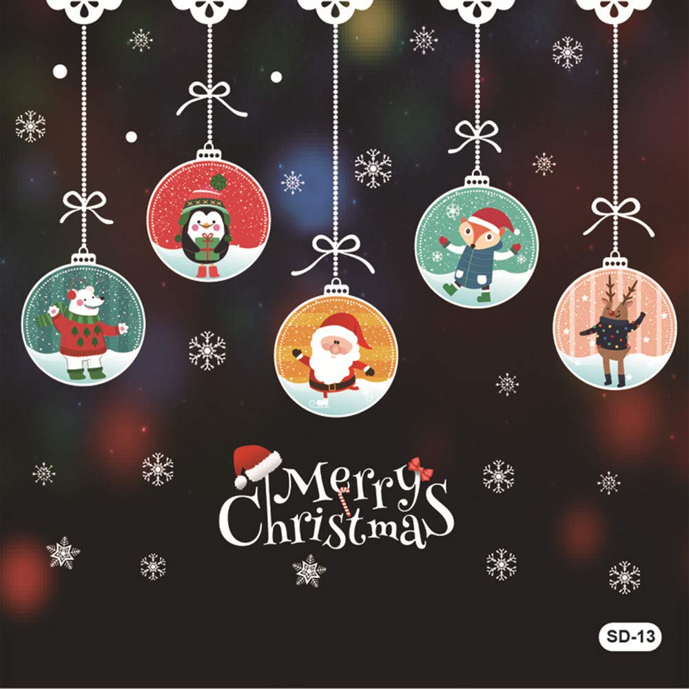 Yuto Christmas Window Clings - 24-Piece Holiday Decorative Stickers for Windows, Walls & Glass - Festive Snowflake & Reindeer Designs - Perfect for Home, Office & Holiday Decorations